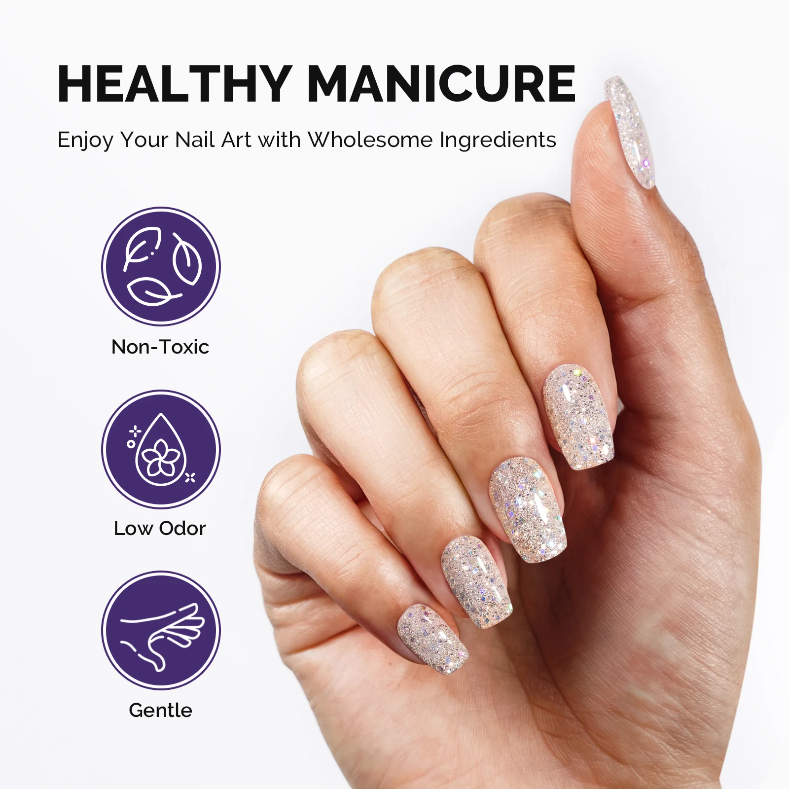 Galaliver Glitter Gel Nail Polish 15ml - X09 Colorful Silver - Image 4