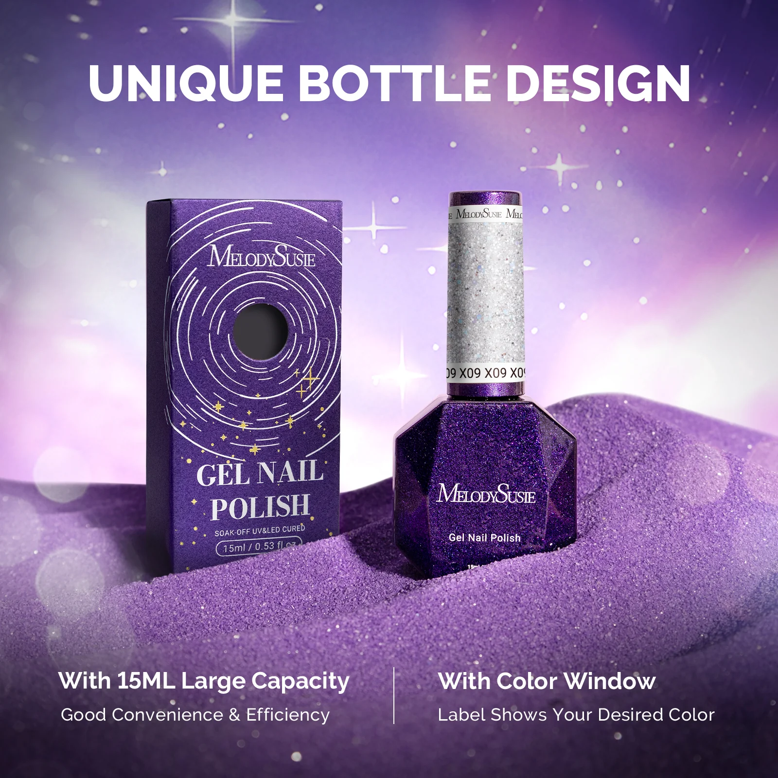 Galaliver Glitter Gel Nail Polish 15ml - X09 Colorful Silver - Image 6