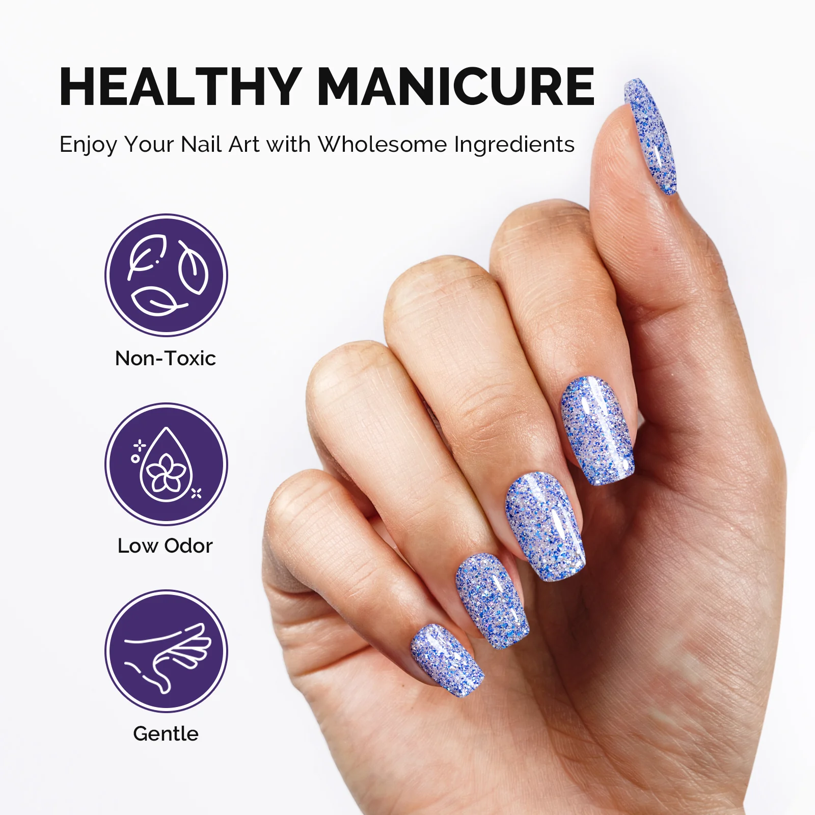 Galaliver Glitter Gel Nail Polish 15ml - X11 Starry Blue - Image 4