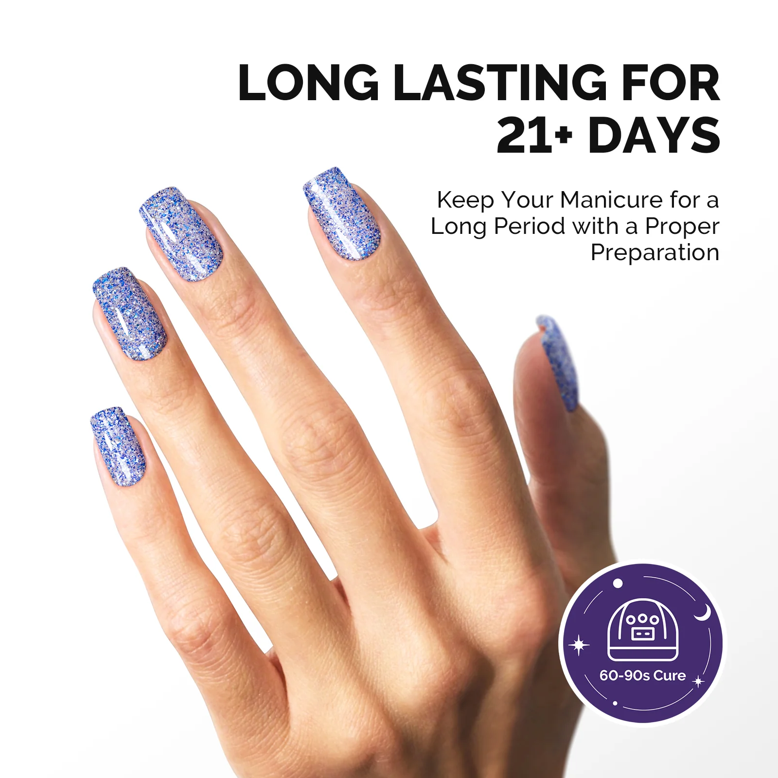 Galaliver Glitter Gel Nail Polish 15ml - X11 Starry Blue - Image 5