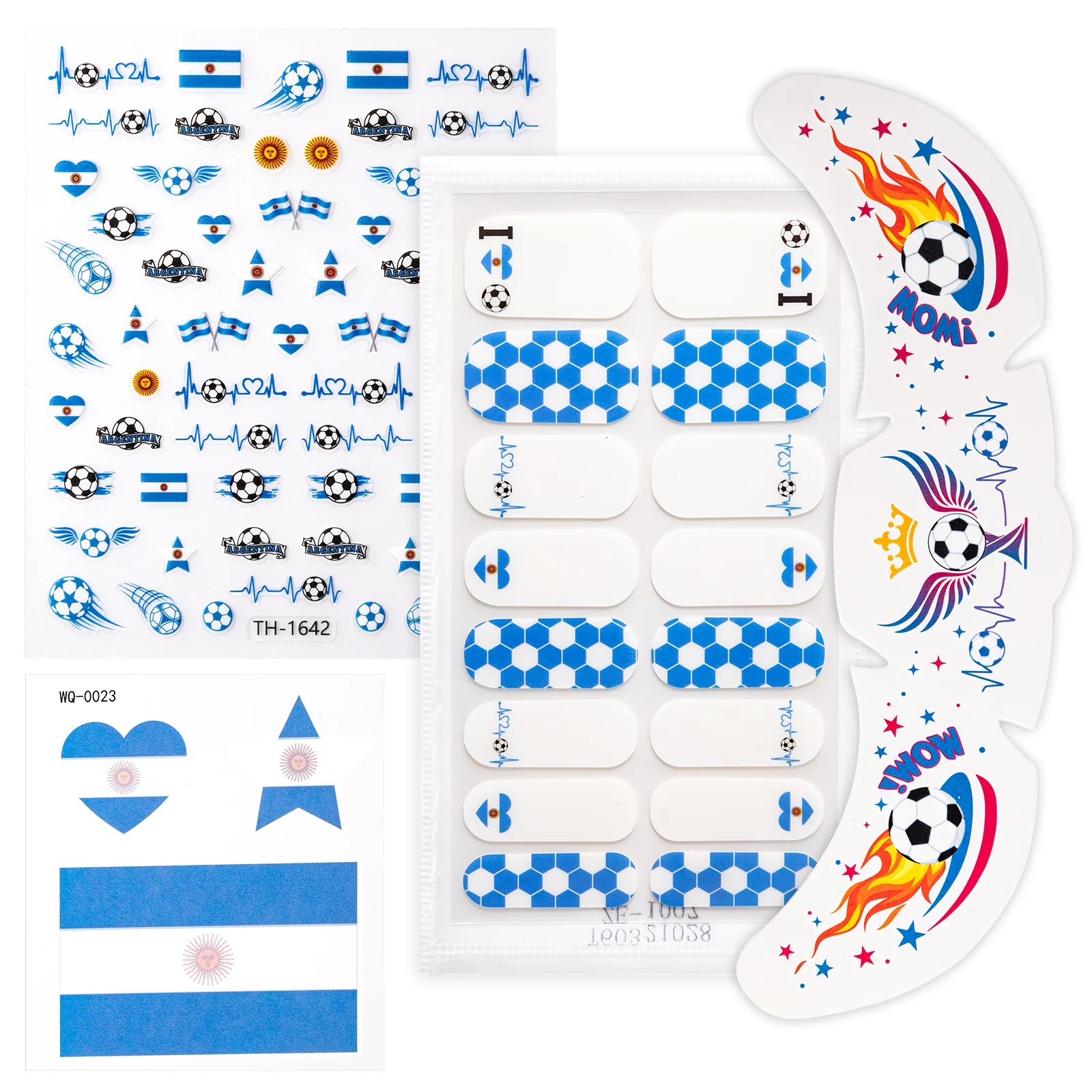 Gameday FanGlow Kit with World Cup Soccer Flag Nail Strips & Face Temporary Tattoos - Image 20