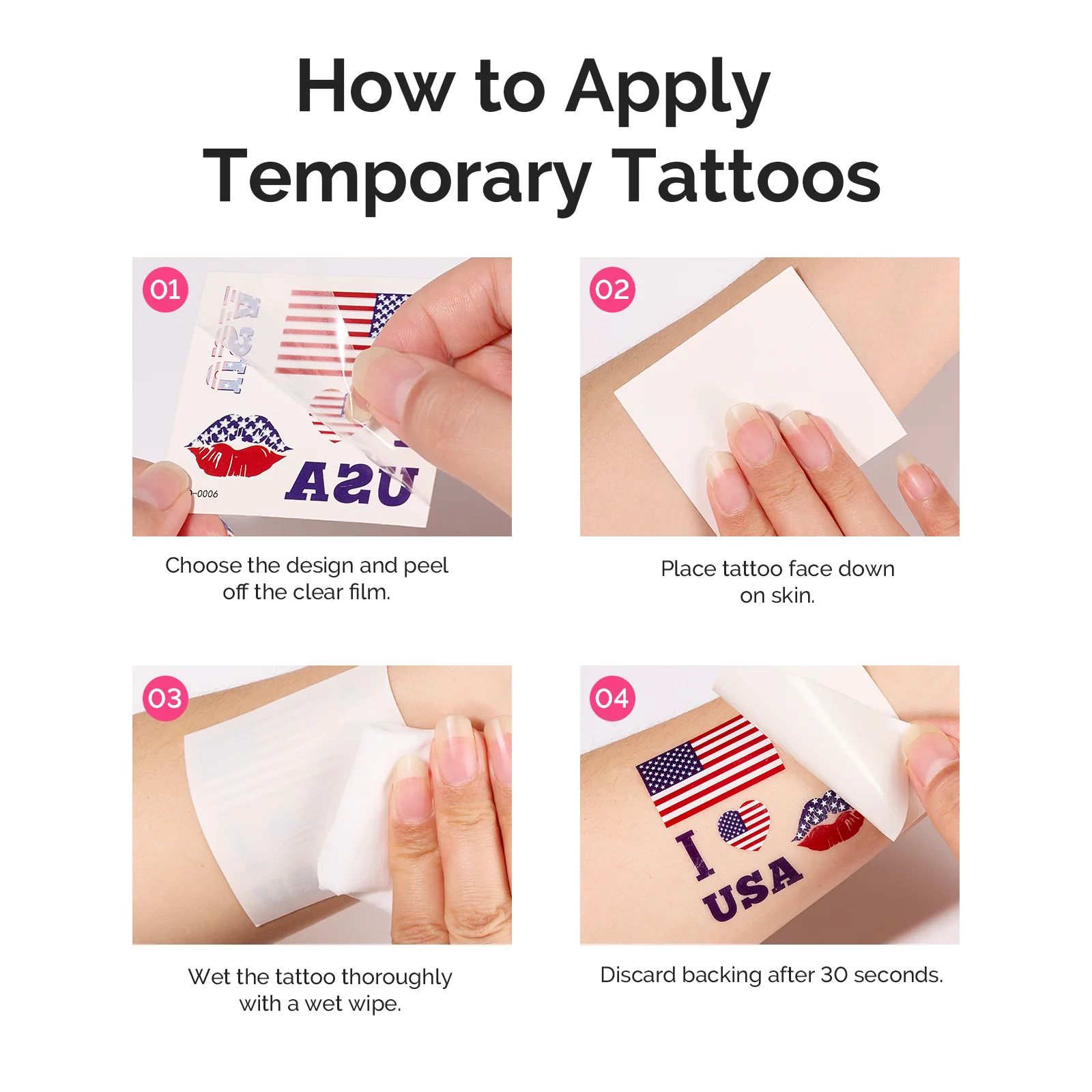 Gameday FanGlow Kit with World Cup Soccer Flag Nail Strips & Face Temporary Tattoos - Image 8