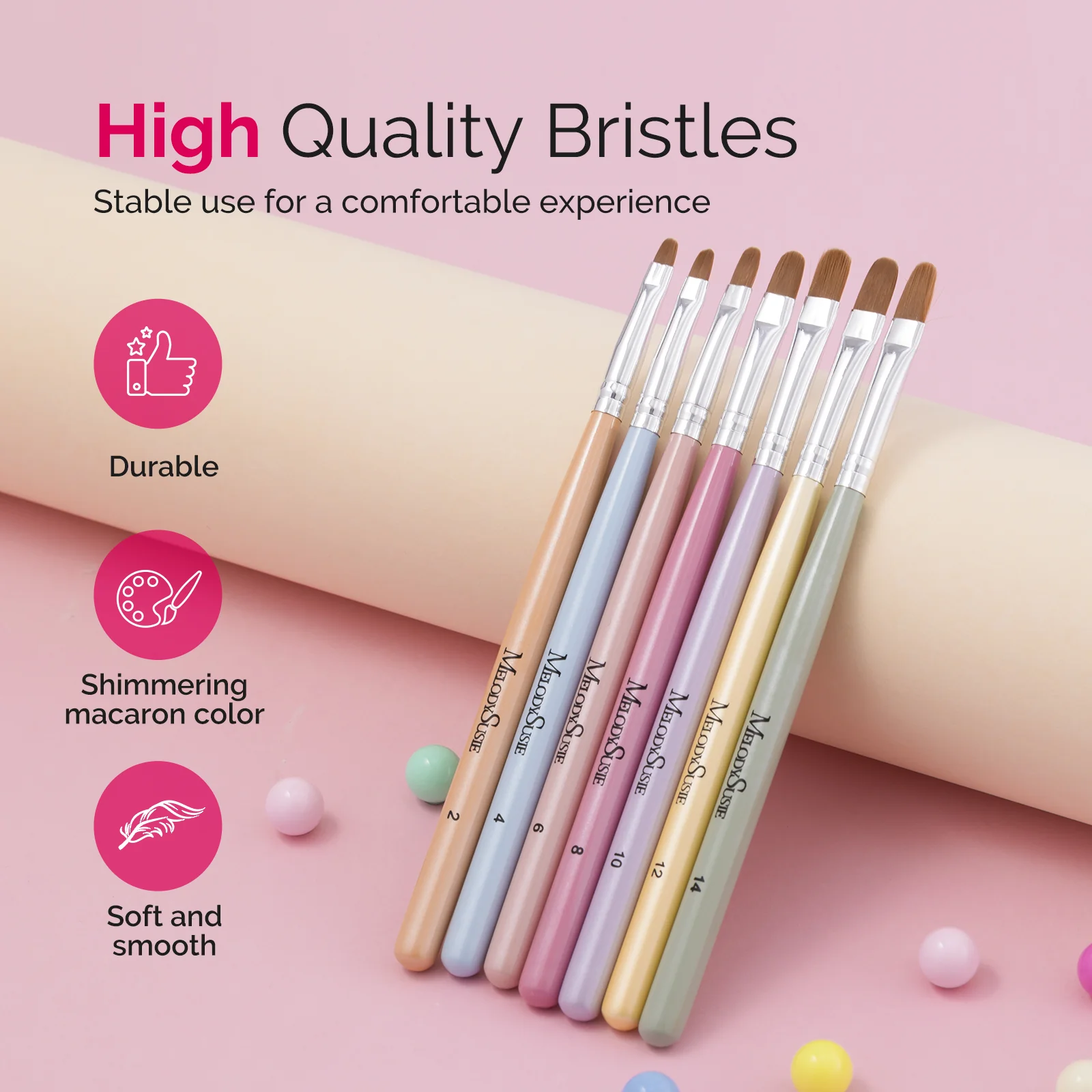 Gel Nail Art Brush 7Pcs - Image 3