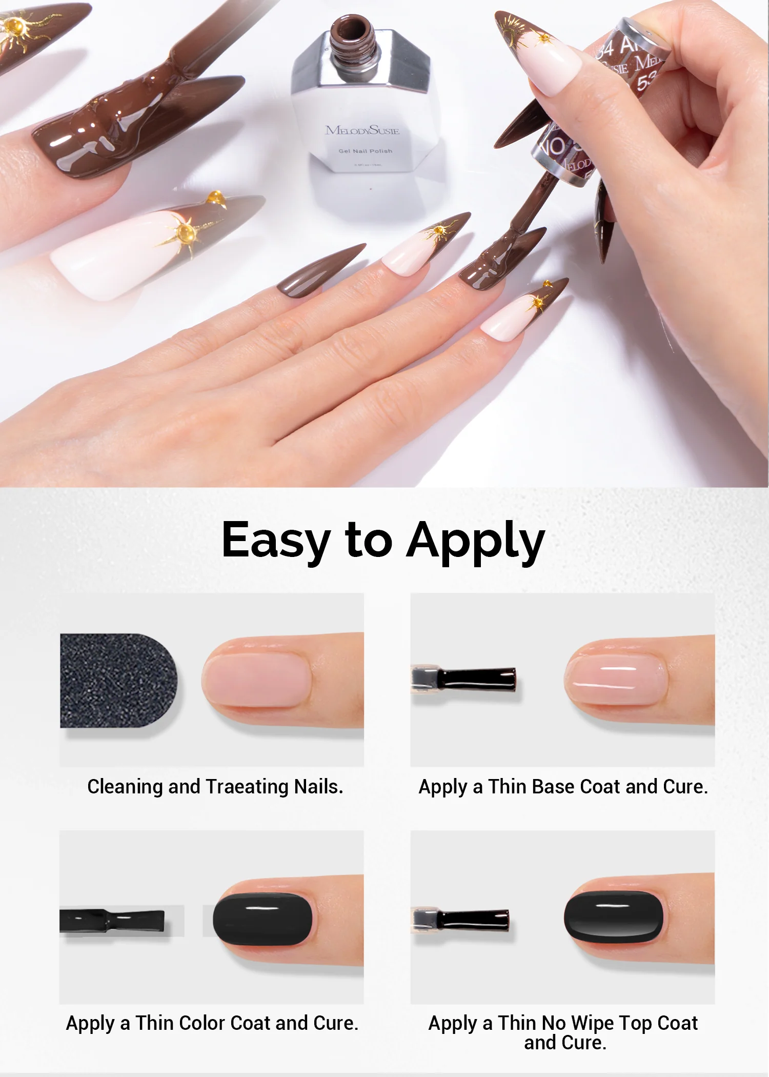TPO-Free Thick Gel Nail Polish Nude Pink and Brown 2 Pack 15ml - Image 6