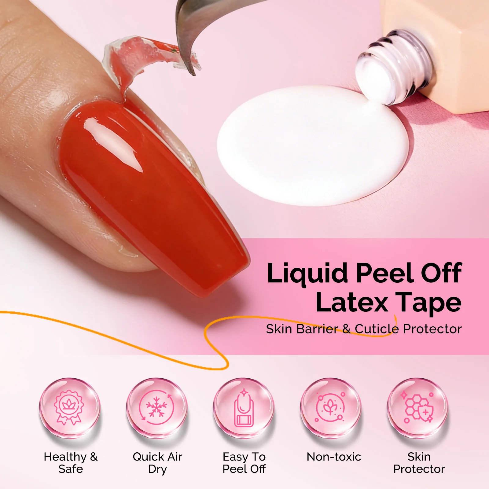 Gel Polish Remover Kit with Cuticle Oil & Liquid Latex Tape & Wipes & Peel Off Manicure Tools - Image 5