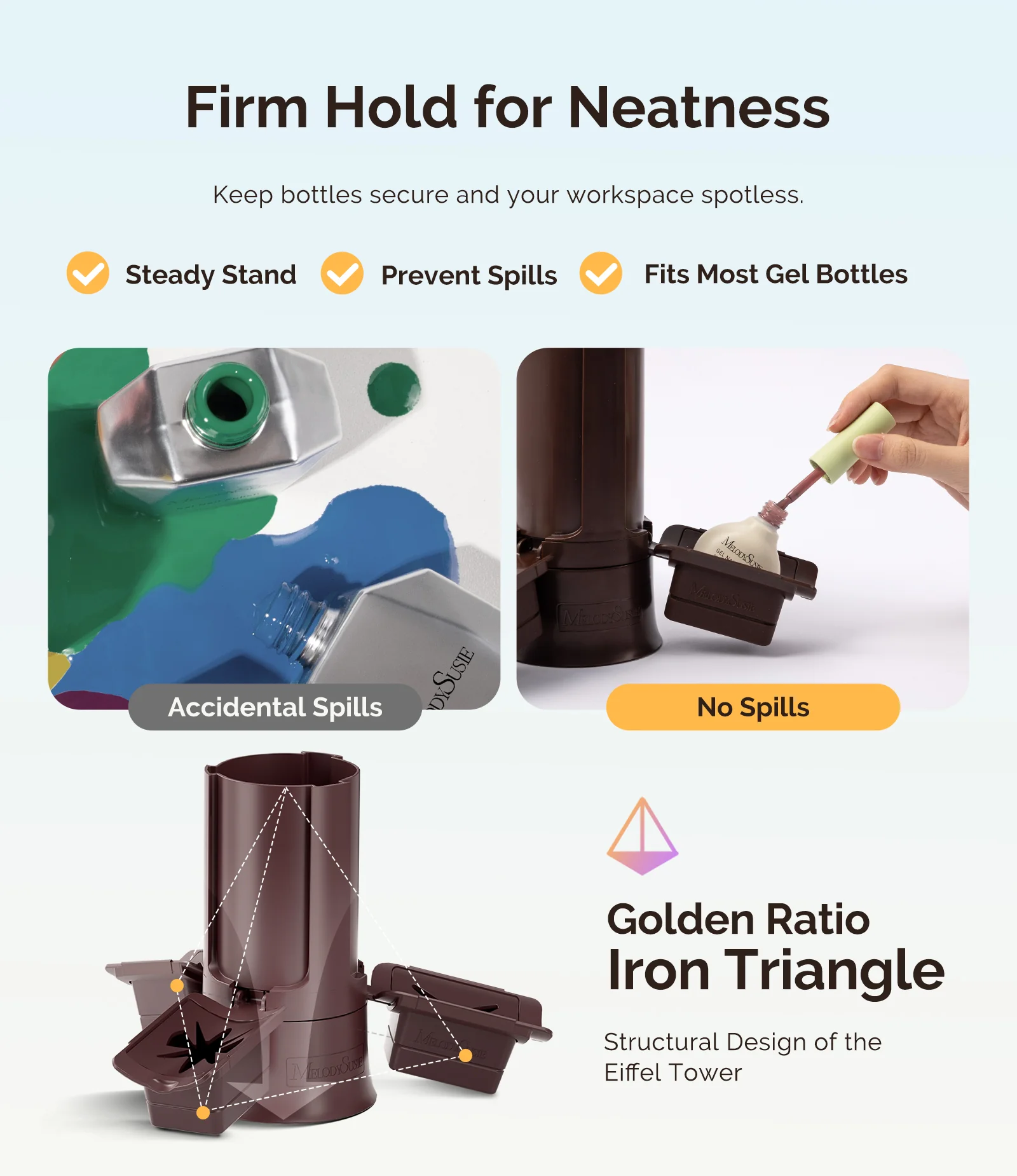 GelCarousel Rotatable Nail Art DIY Station - Brown - Image 3