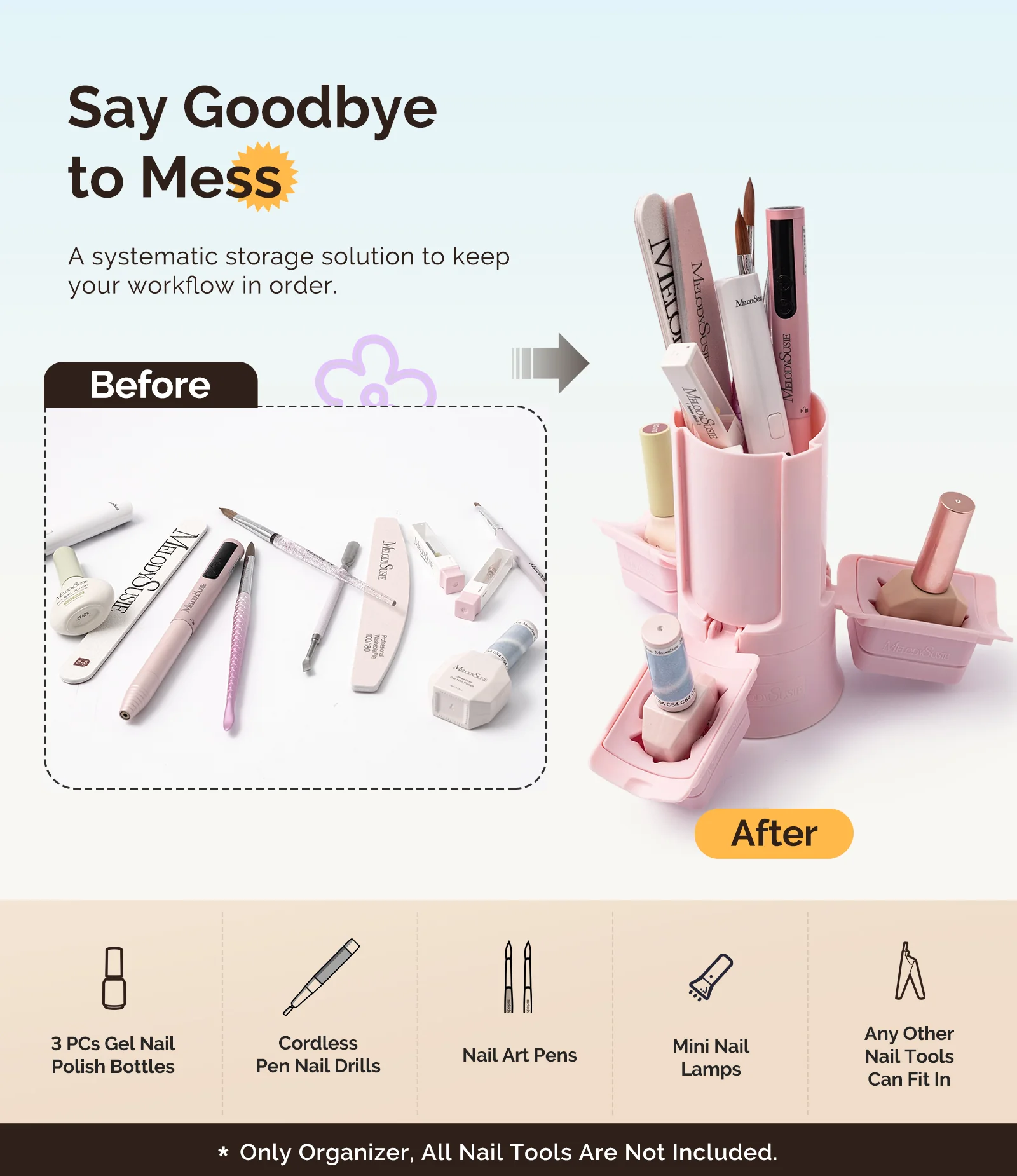 GelCarousel Rotatable Nail Art DIY Station - Pink - Image 2