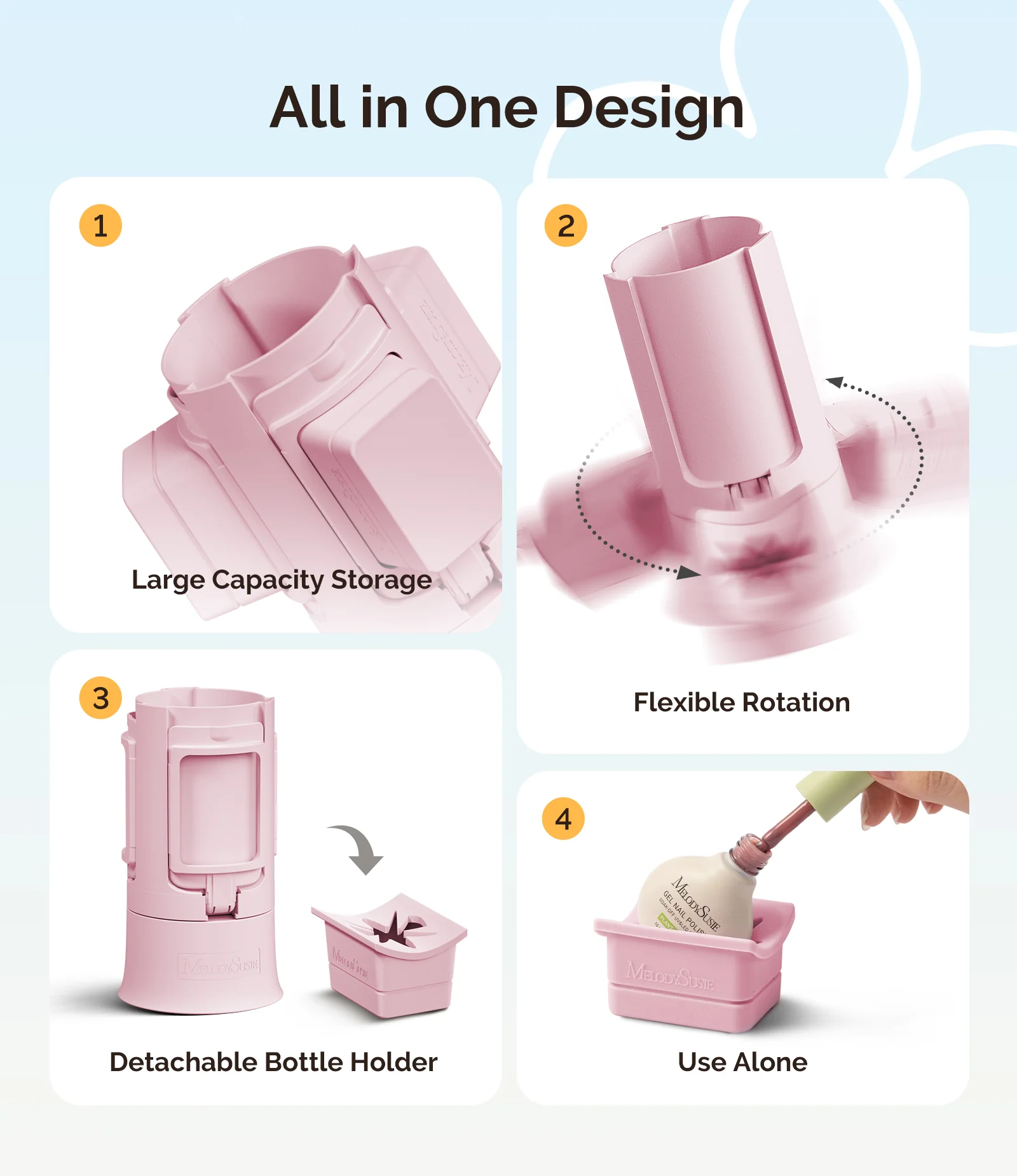 GelCarousel Rotatable Nail Art DIY Station - Pink - Image 3