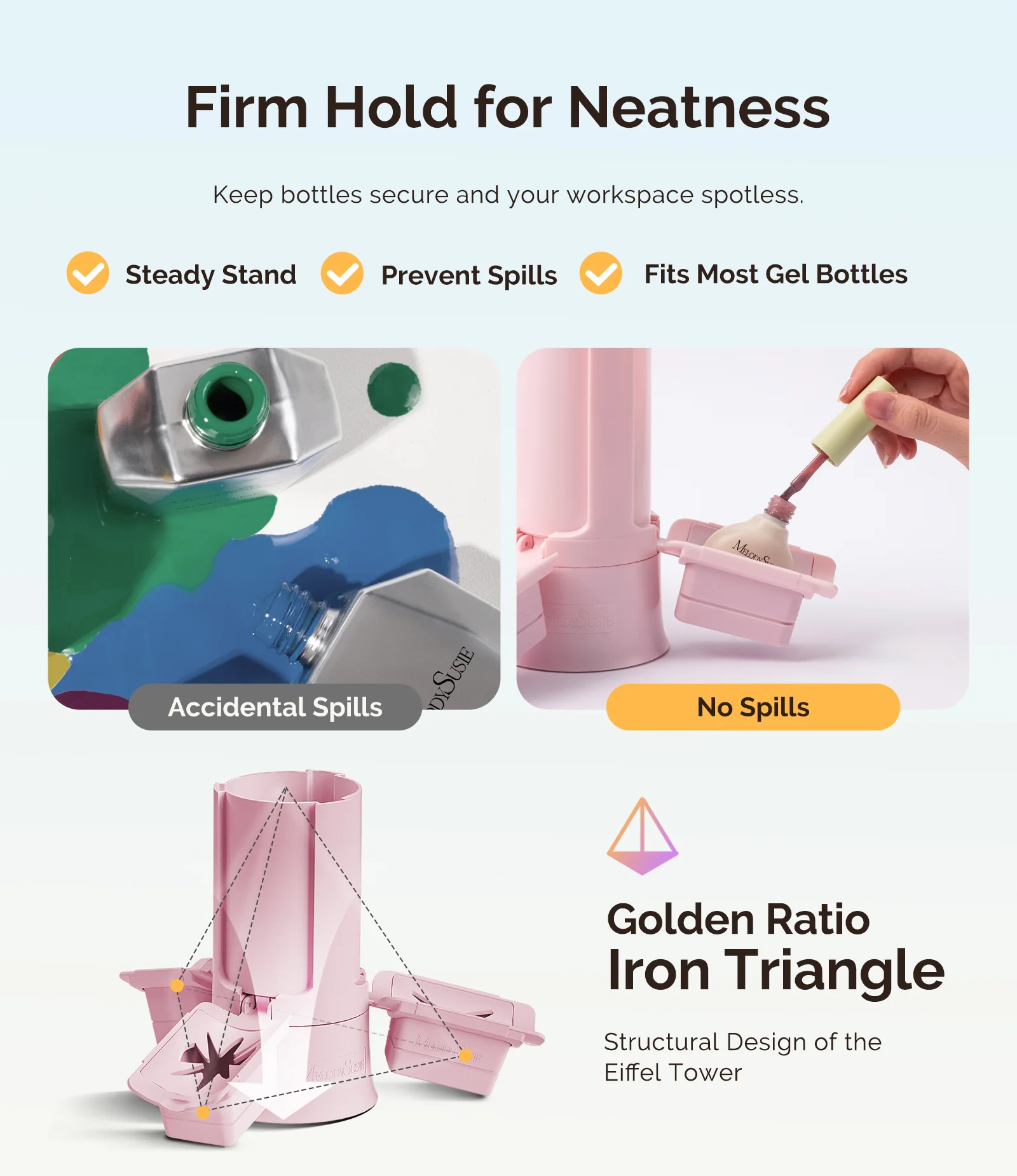 GelCarousel Rotatable Nail Art DIY Station - Pink - Image 5