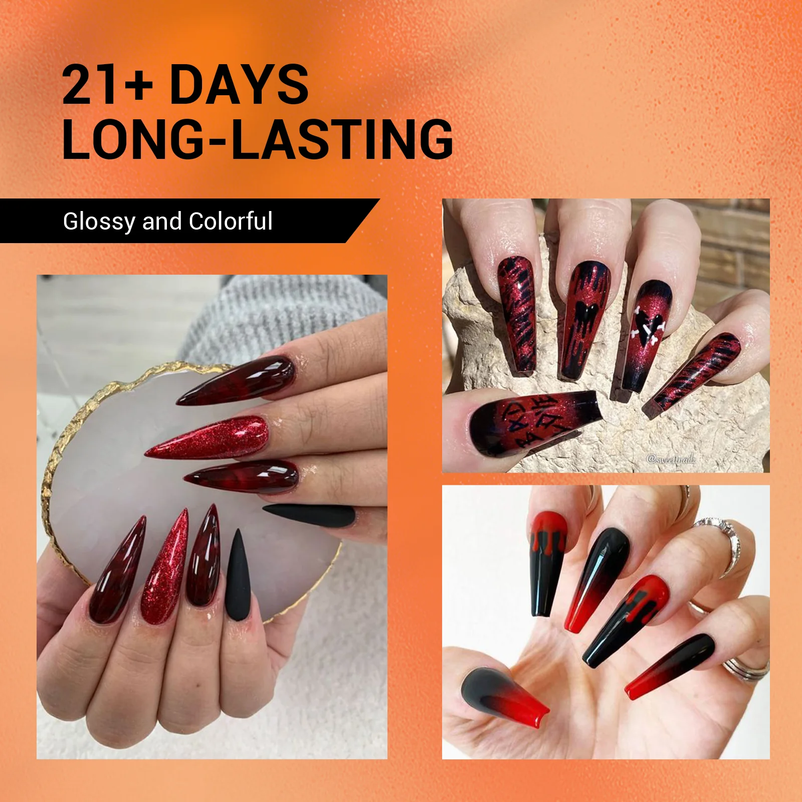 Halloween 15ml TPO-Free Thick Gel Nail Polish Kit - 4Pcs - Image 4