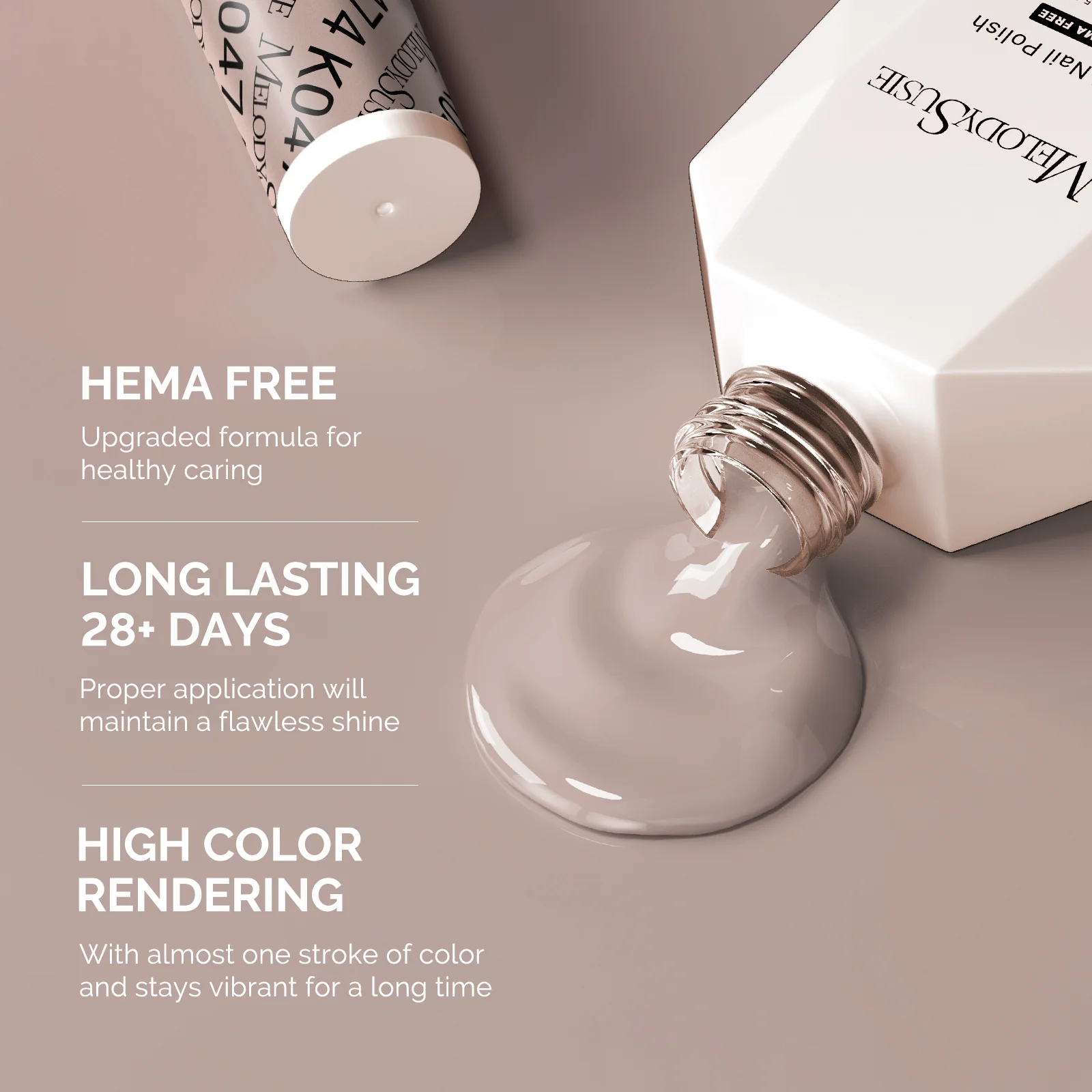 HEMA-Free Gel Nail Polish 0.5 fl oz/15ml - K0474 Thick Gray Nude - Image 3