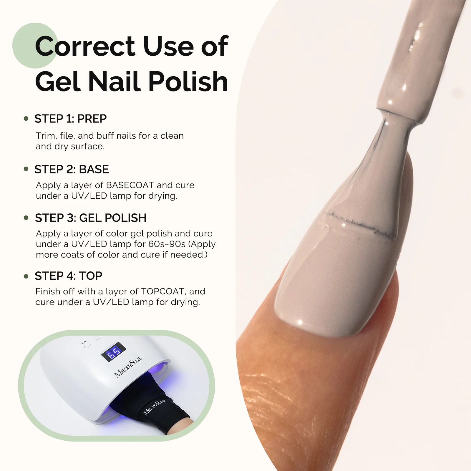 HEMA-Free Gel Nail Polish 0.5 fl oz/15ml - K0474 Thick Gray Nude - Image 5