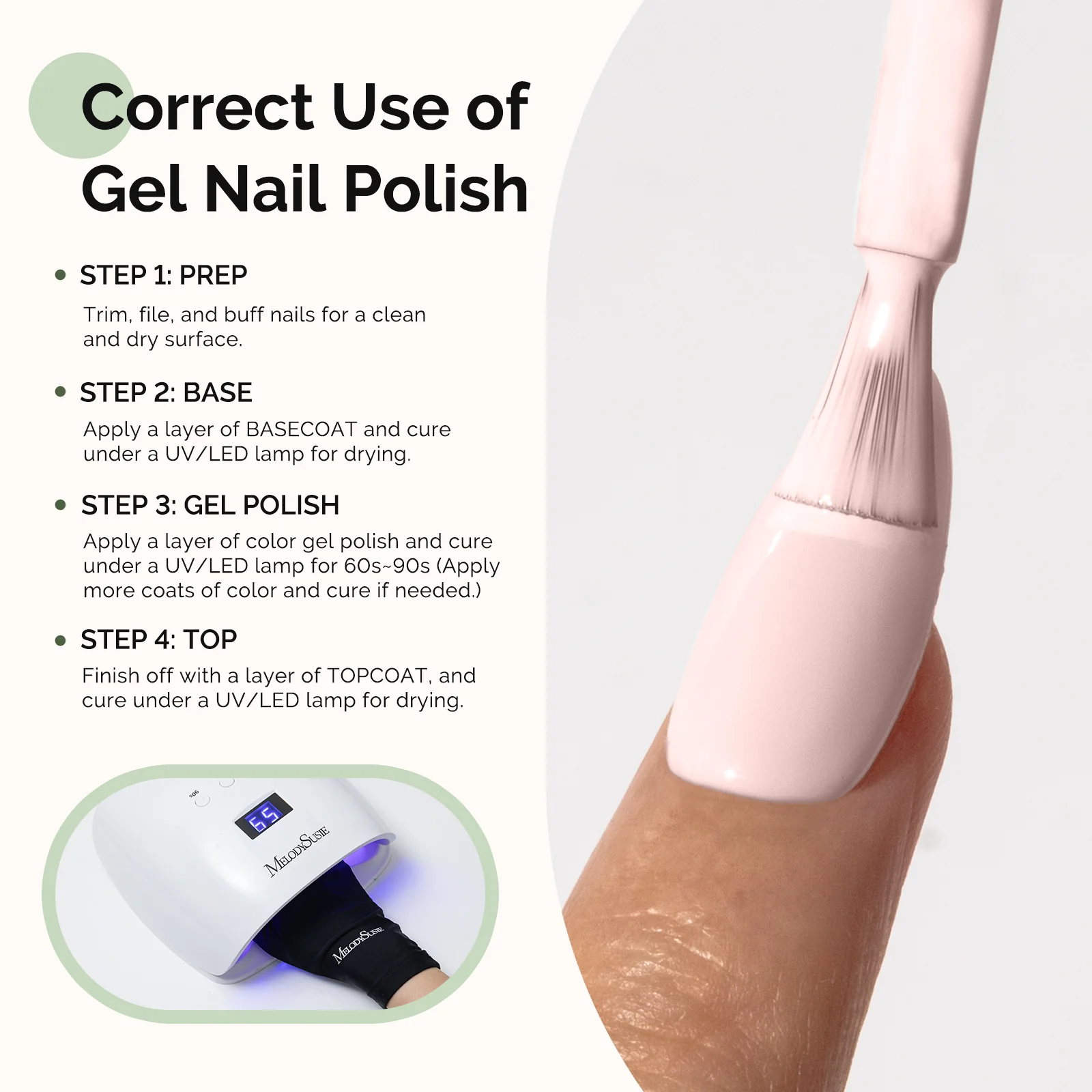 HEMA-Free Gel Nail Polish 0.5 fl oz/15ml - K0484 Thick White Nude Pink - Image 5
