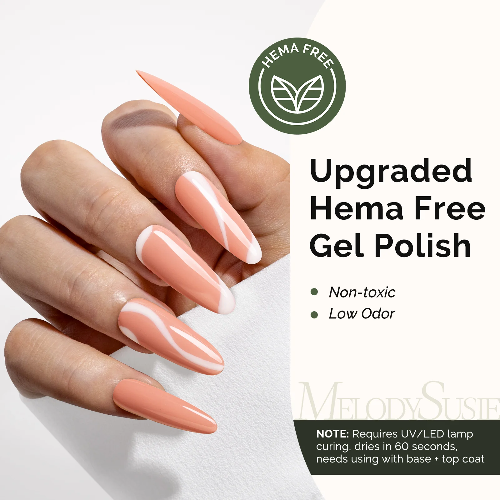 HEMA-Free Gel Nail Polish 0.5 fl oz/15ml - K0521 Thick Light Orange Pink - Image 2