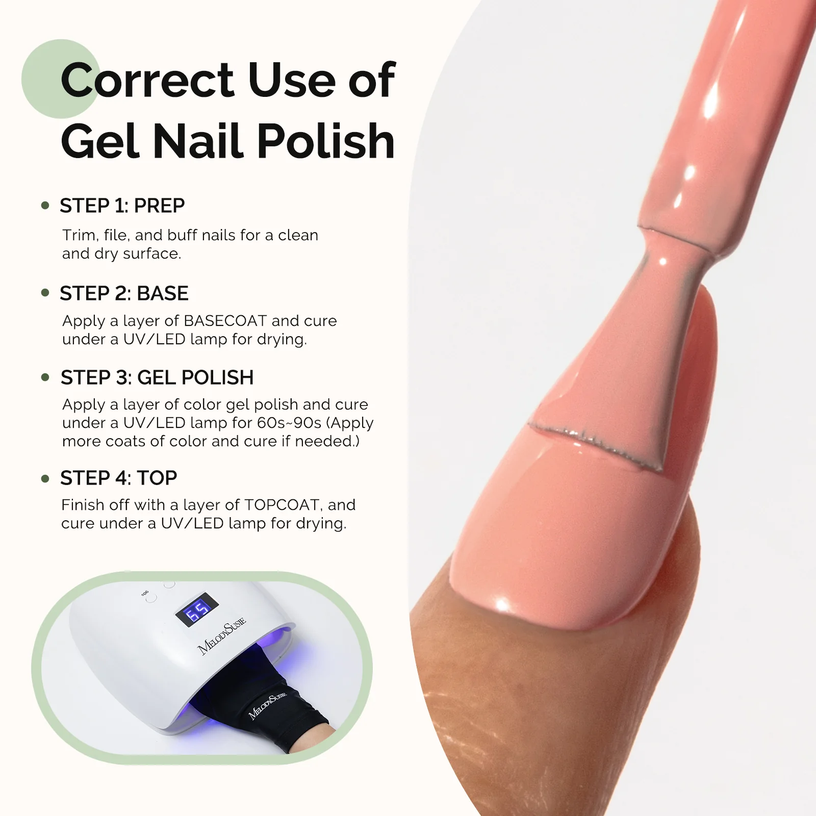HEMA-Free Gel Nail Polish 0.5 fl oz/15ml - K0521 Thick Light Orange Pink - Image 5