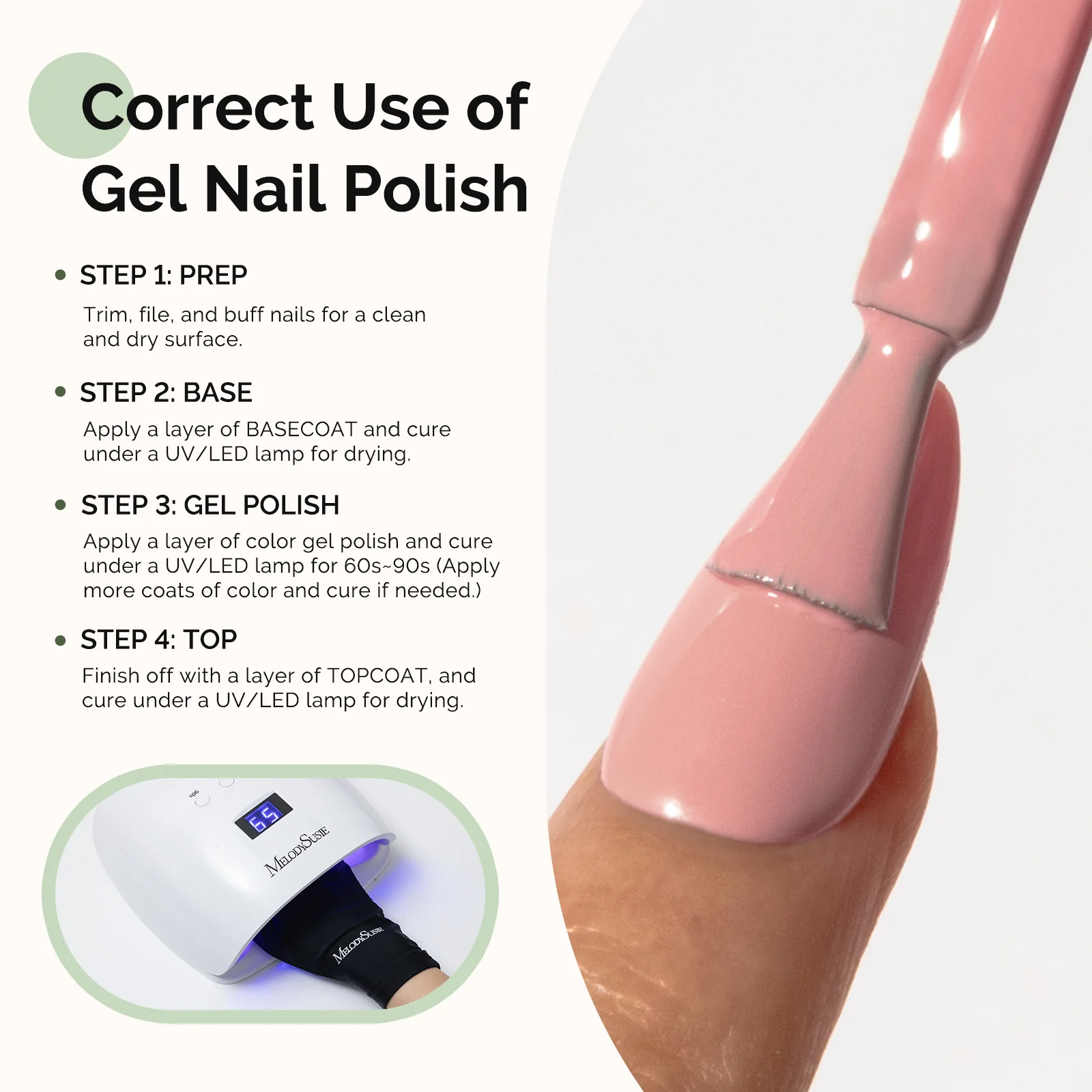 HEMA-Free Gel Nail Polish 0.5 fl oz/15ml - K0537 Thick Beige Pink - Image 5
