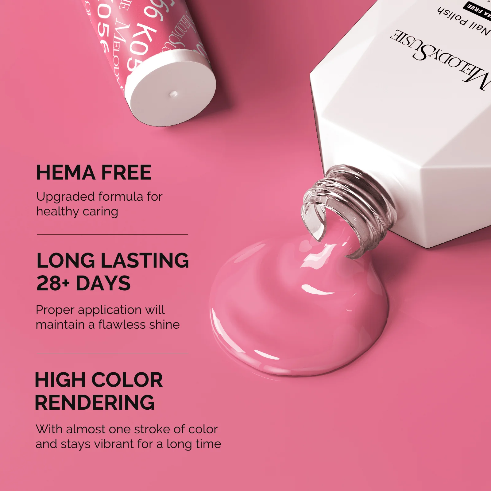 HEMA-Free Gel Nail Polish 0.5 fl oz/15ml - K0566 Thick Rose Pink - Image 3