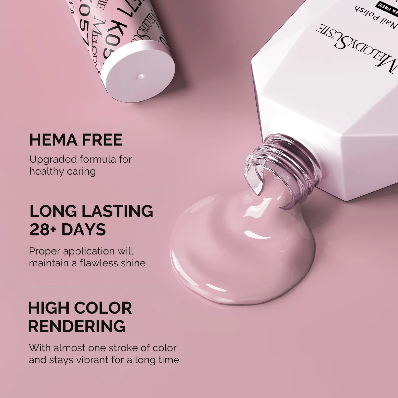 HEMA-Free Gel Nail Polish 0.5 fl oz/15ml - K0571 Thick Lavender Nude Pink - Image 3