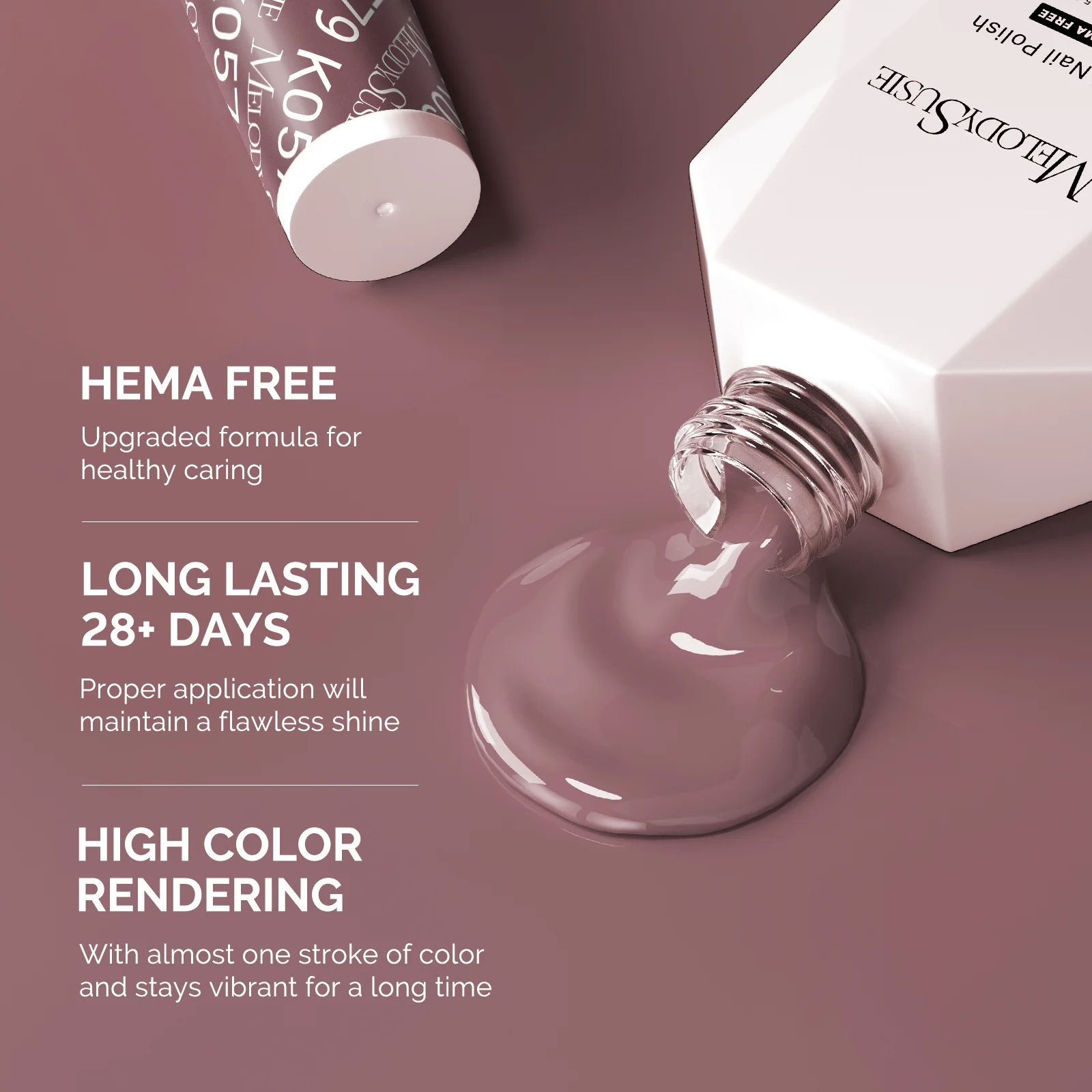 HEMA-Free Gel Nail Polish 0.5 fl oz/15ml - K0579 Thick Deep Rosy Nude - Image 3