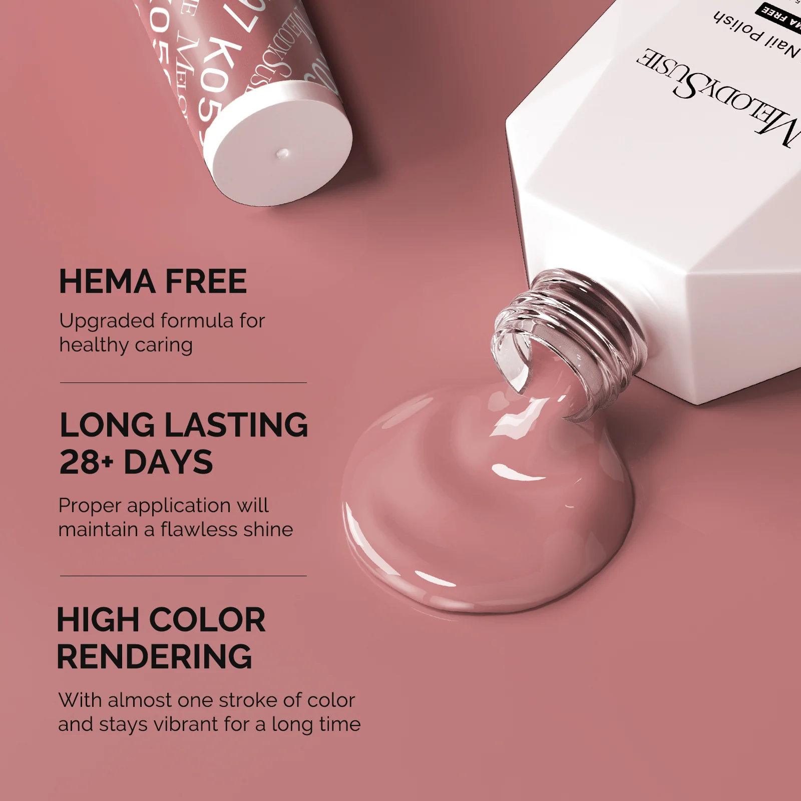 HEMA-Free Gel Nail Polish 0.5 fl oz/15ml - K0597 Thick Deep Nude Pink - Image 3