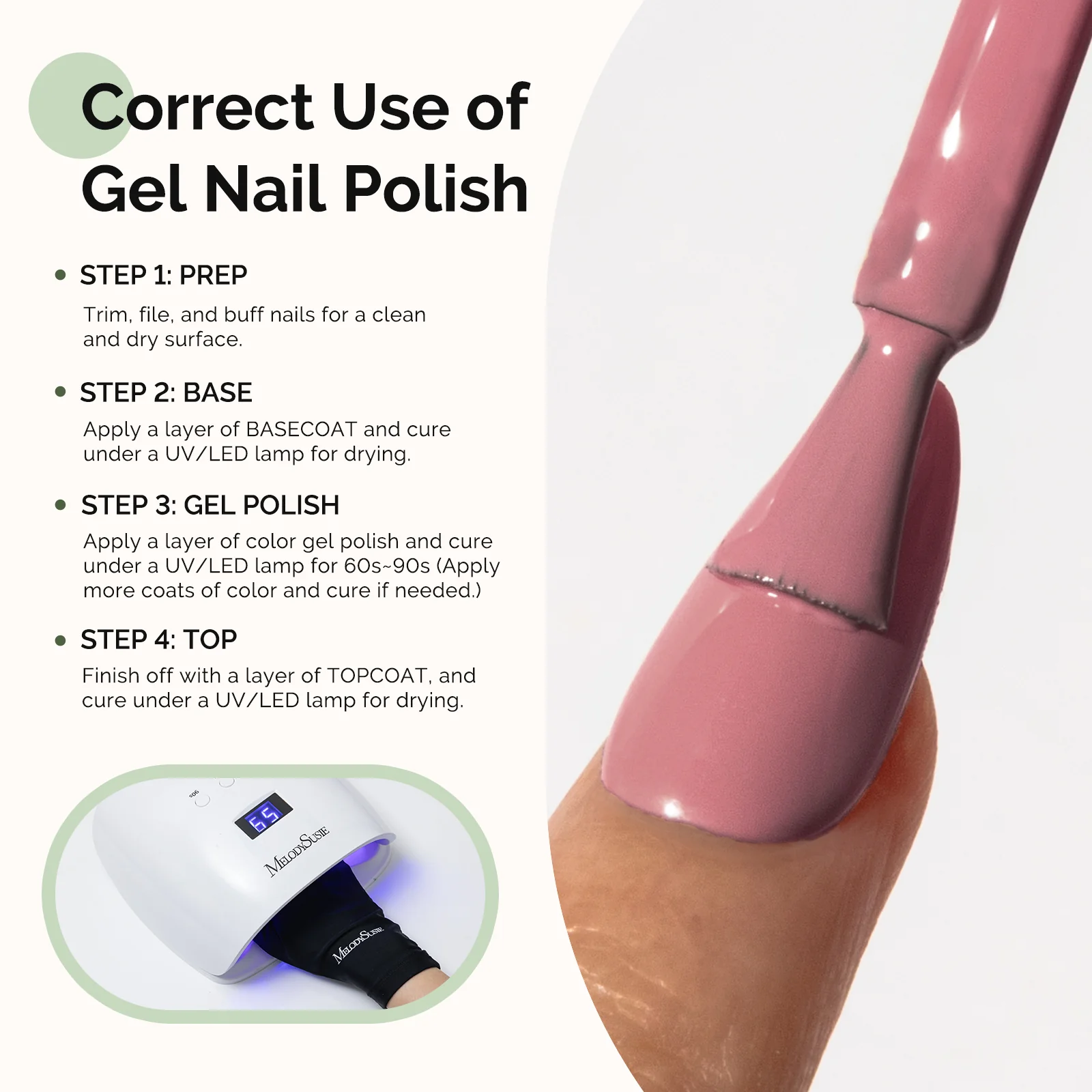 HEMA-Free Gel Nail Polish 0.5 fl oz/15ml - K0611 Thick Rosy Nude - Image 5