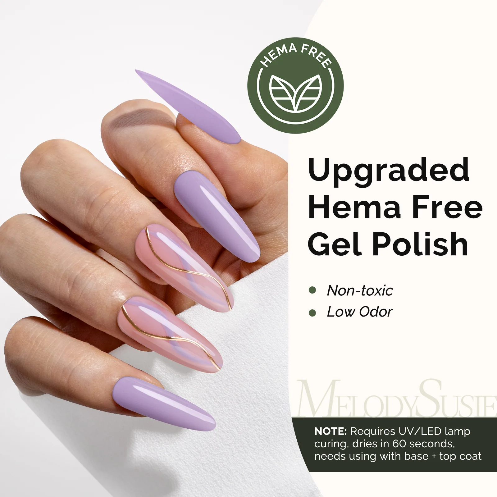 HEMA-Free Gel Nail Polish 0.5 fl oz/15ml - K0786 Thick Lavender Purple - Image 2