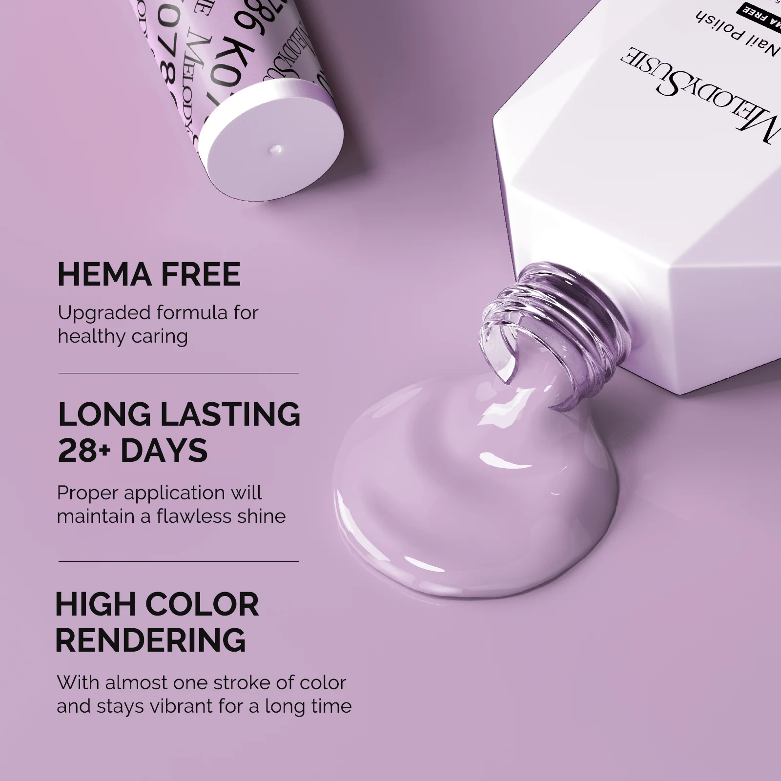 HEMA-Free Gel Nail Polish 0.5 fl oz/15ml - K0786 Thick Lavender Purple - Image 3