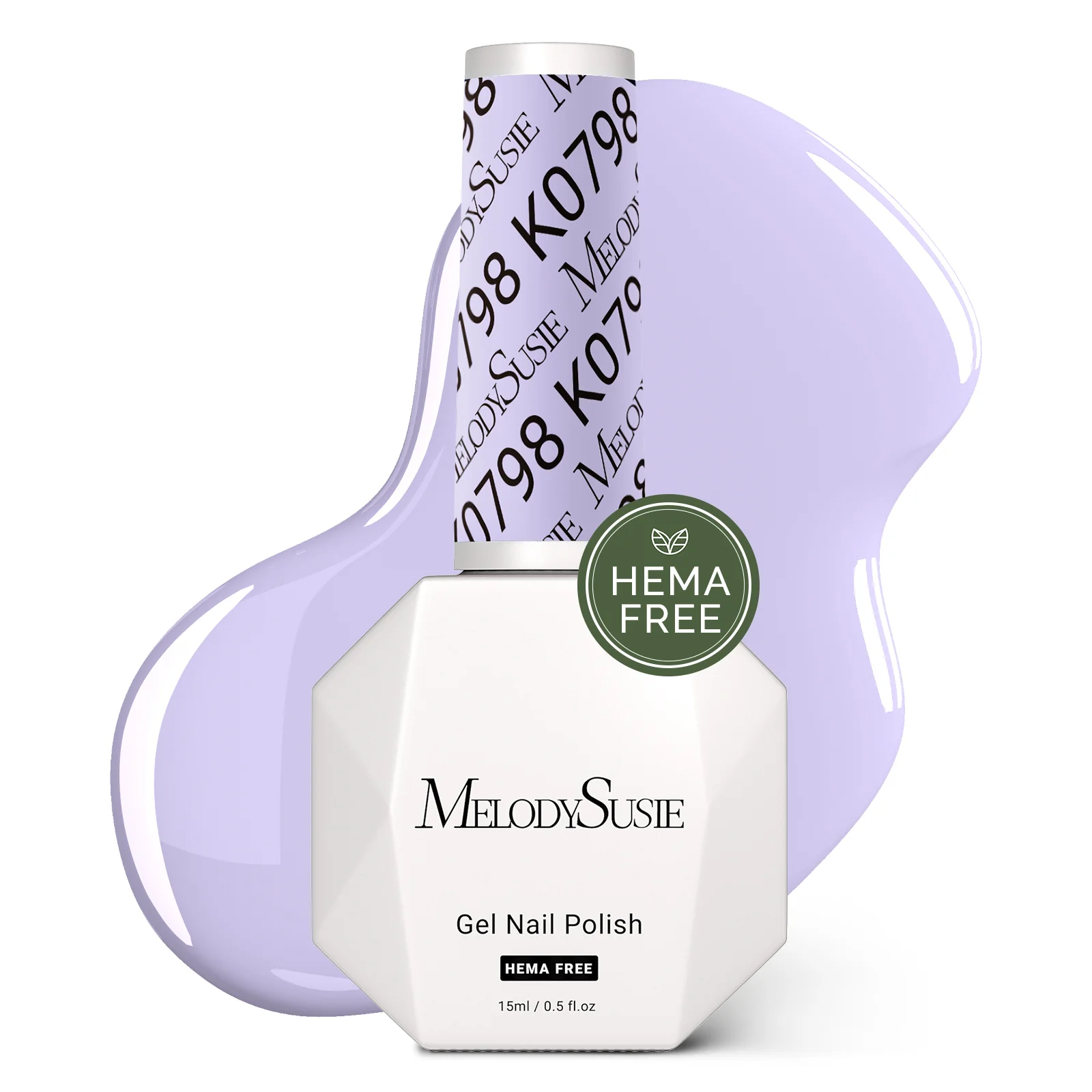 HEMA-Free Gel Nail Polish 0.5 fl oz/15ml - K0798 Thick Light Lavender Purple