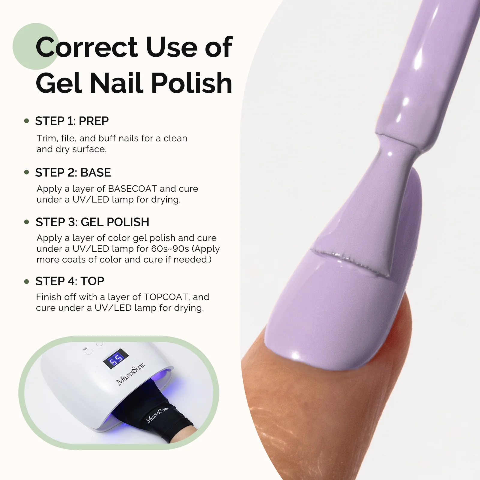 HEMA-Free Gel Nail Polish 0.5 fl oz/15ml - K0798 Thick Light Lavender Purple - Image 5