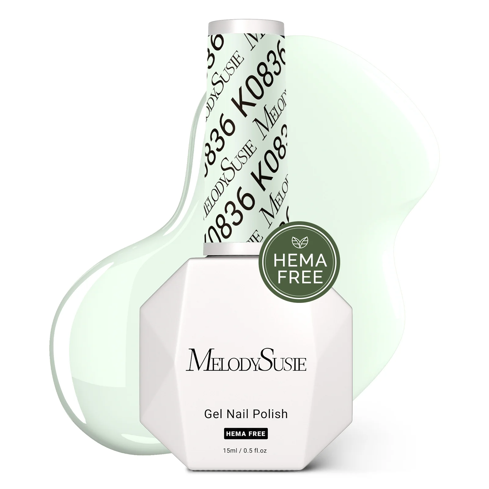 HEMA-Free Gel Nail Polish 0.5 fl oz/15ml - K0836 Thick Creamy Light Mint Green