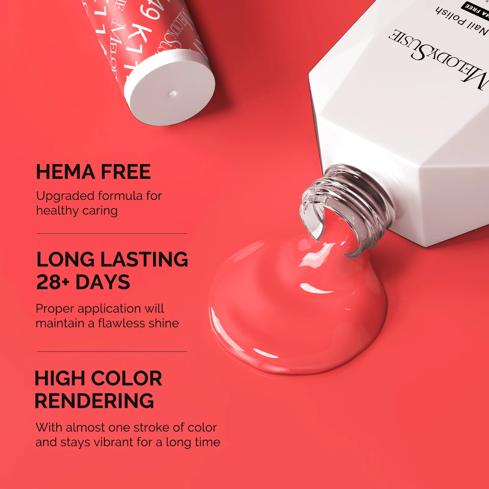 HEMA-Free Gel Nail Polish 0.5 fl oz/15ml - K1149 Thick Coral Pink - Image 3