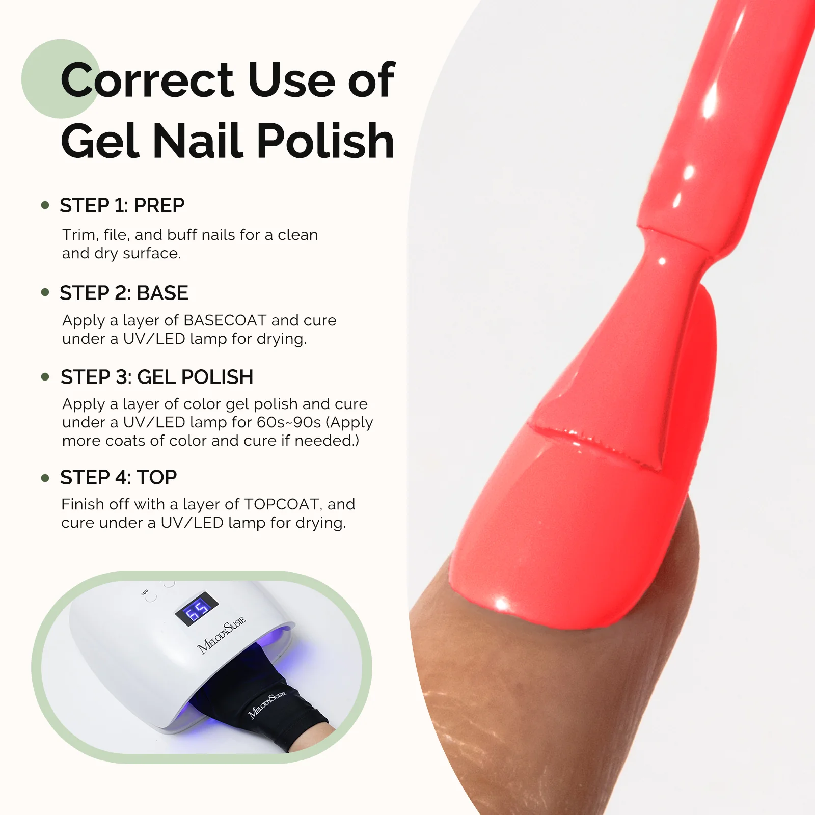 HEMA-Free Gel Nail Polish 0.5 fl oz/15ml - K1149 Thick Coral Pink - Image 5