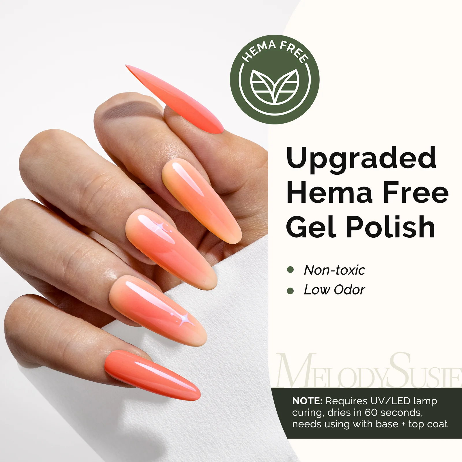 HEMA-Free Gel Nail Polish 0.5 fl oz/15ml - K1152 Thick Coral Orange - Image 2