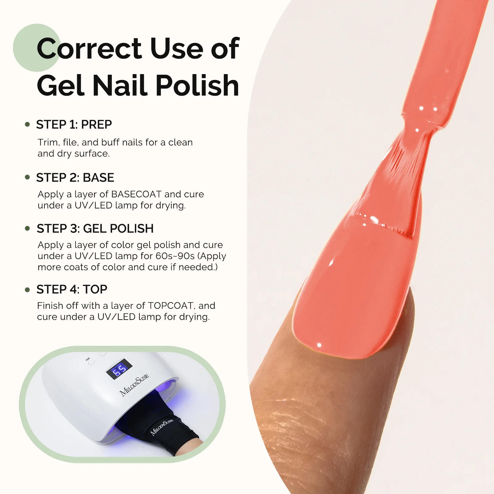 HEMA-Free Gel Nail Polish 0.5 fl oz/15ml - K1152 Thick Coral Orange - Image 5