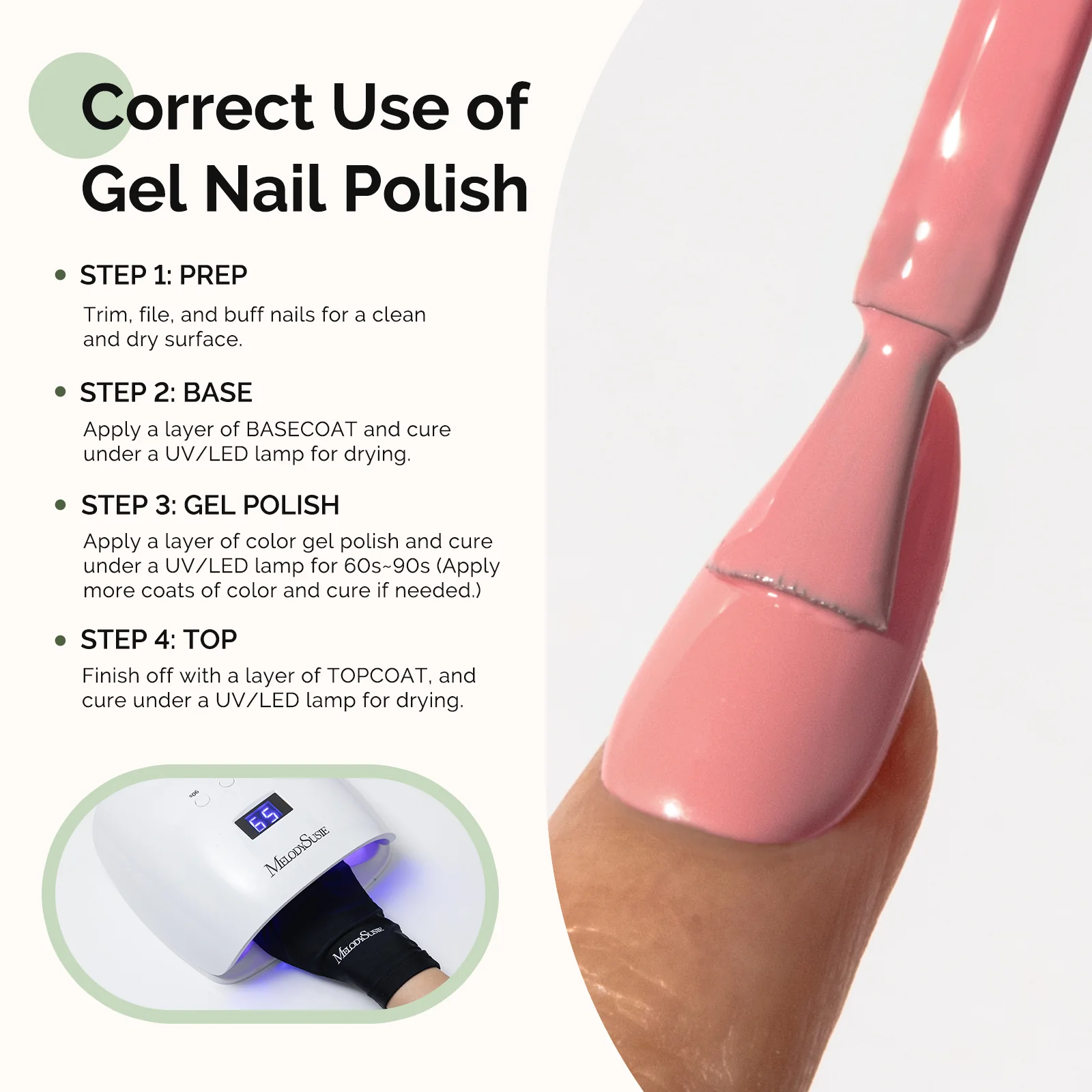 HEMA-Free Gel Nail Polish 0.5 fl oz/15ml - K1161 Thick Bright Nude Pink - Image 5