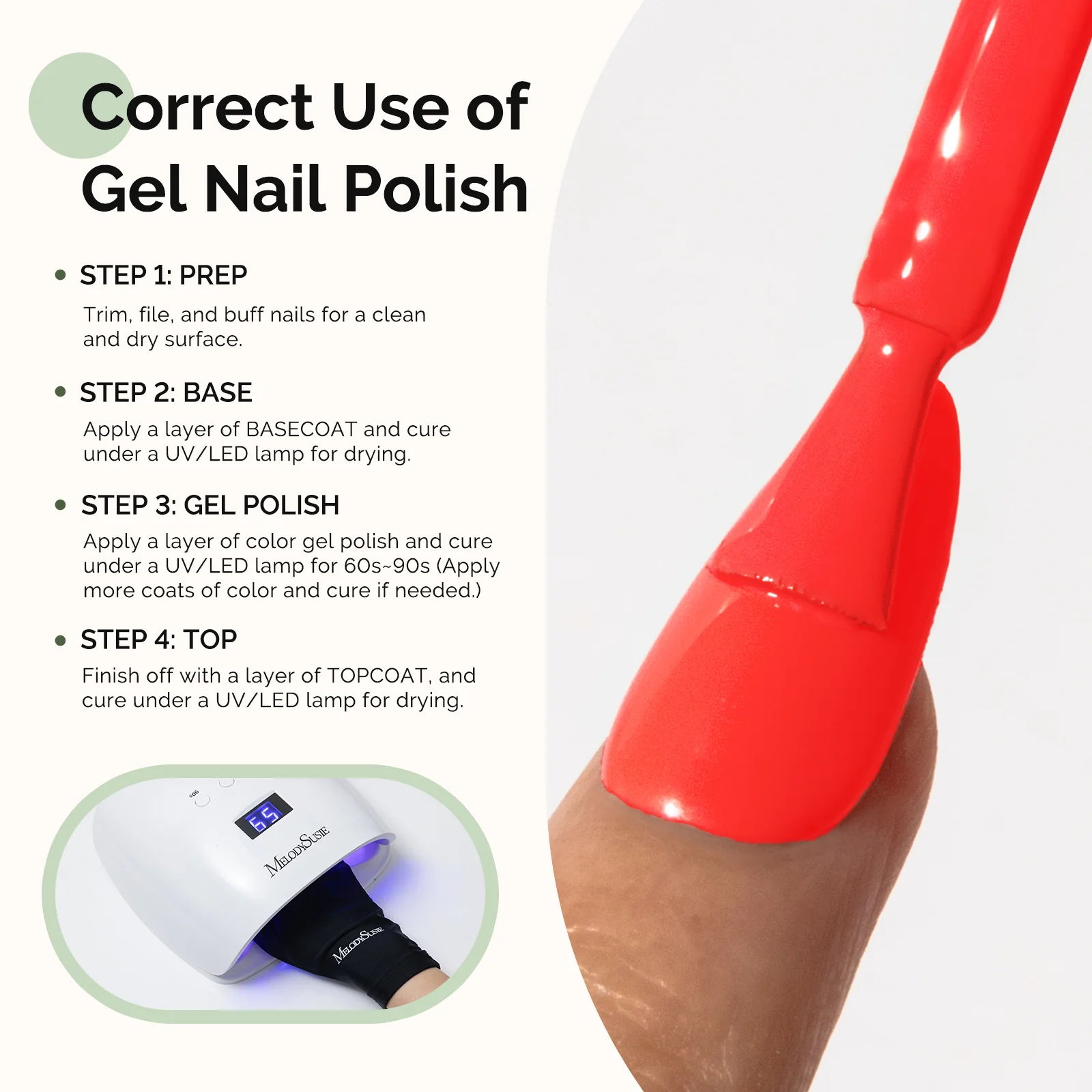 HEMA-Free Gel Nail Polish 0.5 fl oz/15ml - K1176 Thick Light Coral - Image 5