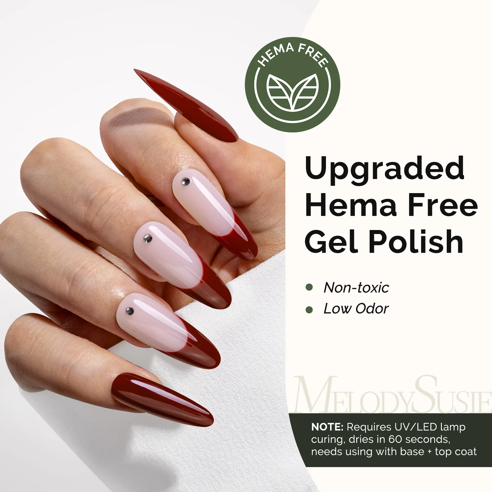 HEMA-Free Gel Nail Polish 0.5 fl oz/15ml - K1309 Thick Crimson Red - Image 2
