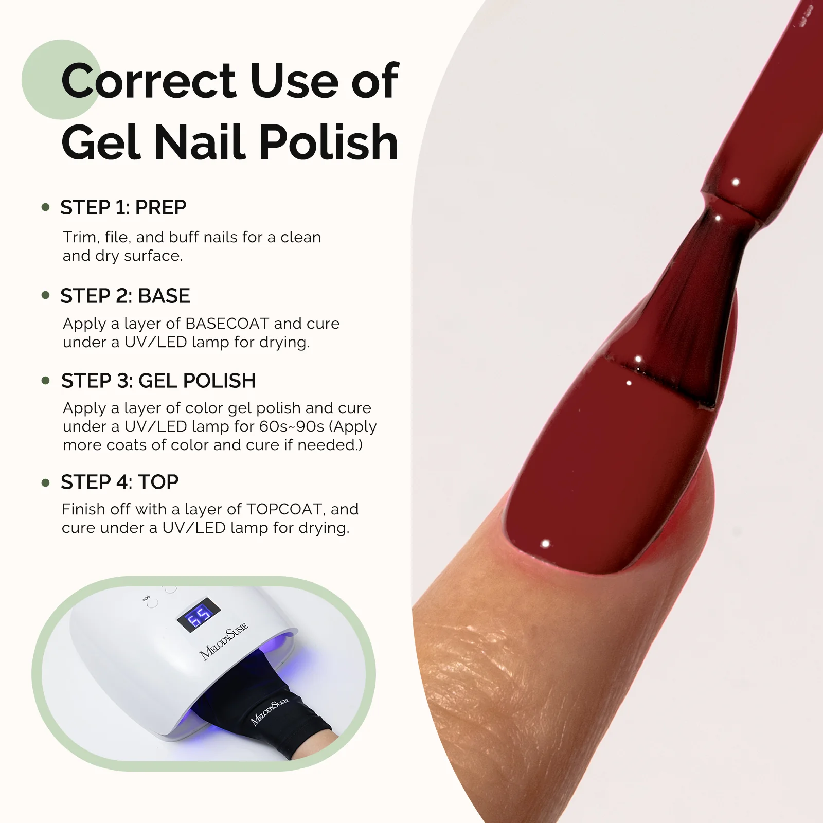 HEMA-Free Gel Nail Polish 0.5 fl oz/15ml - K1309 Thick Crimson Red - Image 5