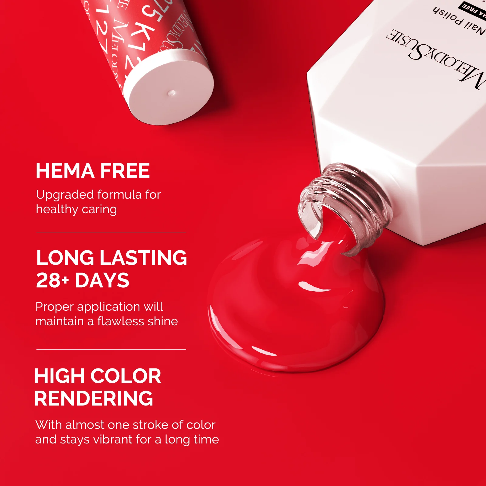 HEMA-Free Gel Nail Polish 0.5 fl oz/15ml - K1371 Thick Orange Red - Image 3
