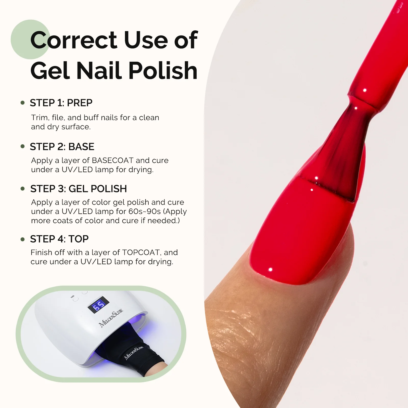 HEMA-Free Gel Nail Polish 0.5 fl oz/15ml - K1371 Thick Orange Red - Image 5