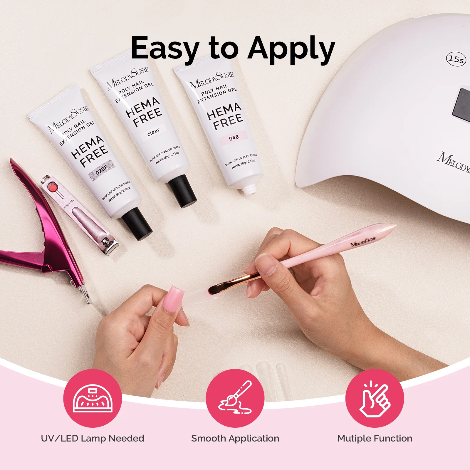 HEMA-Free & TPO-Free Poly Nail Extension Gel – 60g - Image 6