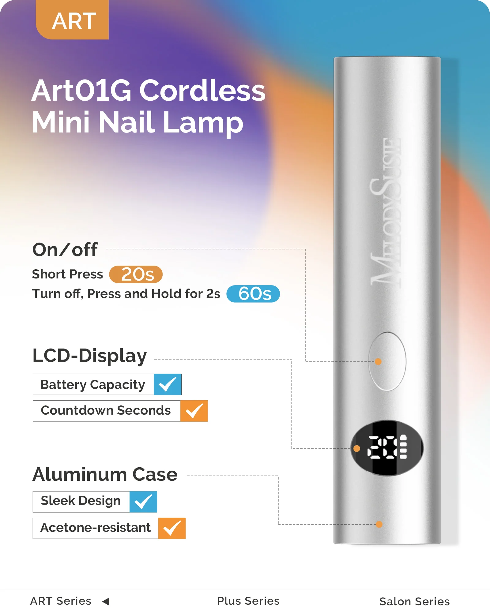 High-Strength Aluminum Alloy Art01G Rechargeable LED/UV Nail Lamp - Image 8