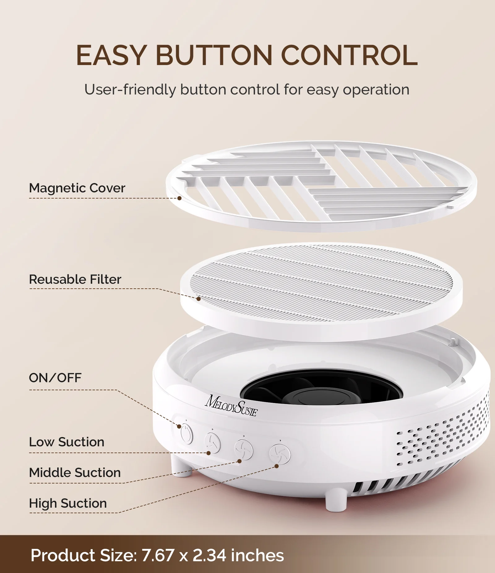HPro Nail Dust Collector - White - Image 5