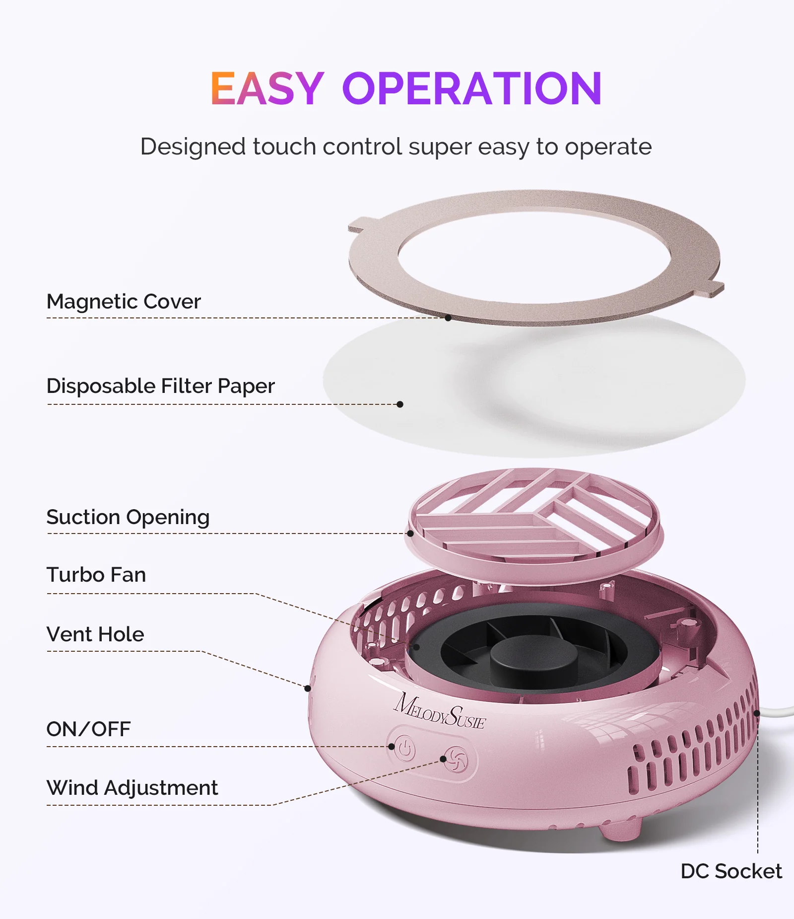 HProA Nail Dust Collector Pink Kit - Image 4