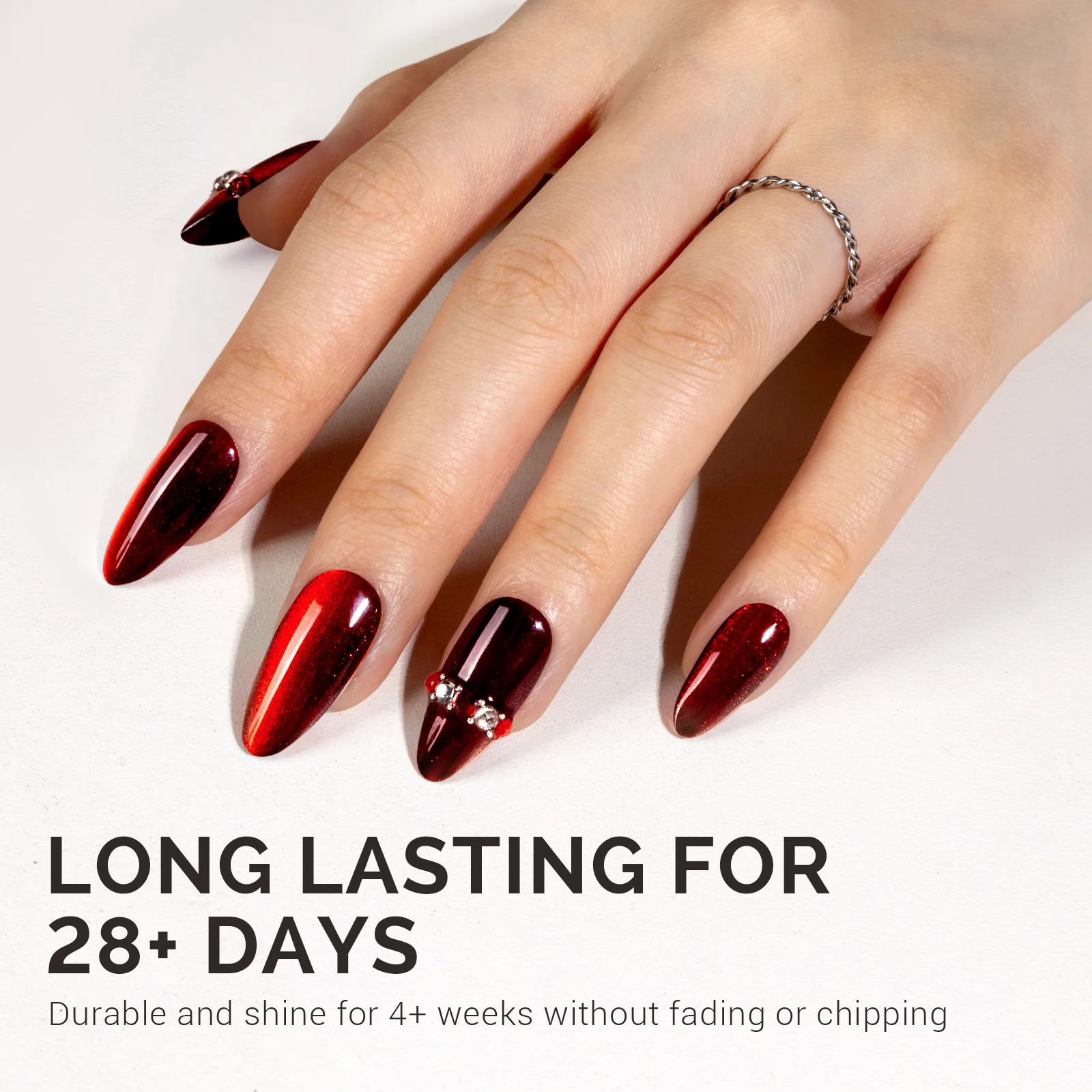 Jeweliver Cat Eye Gel Nail Polish 0.5 fl oz/15ml - Blood Red C3109 - Image 4