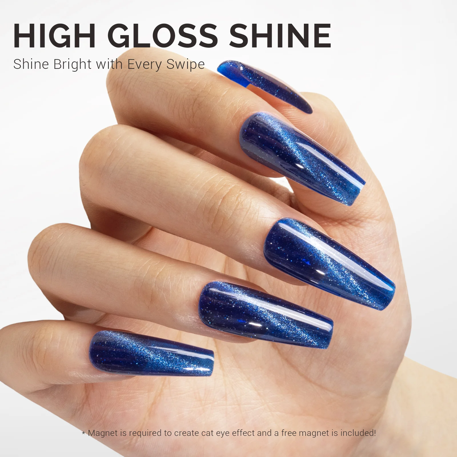 Jeweliver Cat Eye Gel Nail Polish 0.5 fl oz/15ml - Galaxy Blue C6687 - Image 3