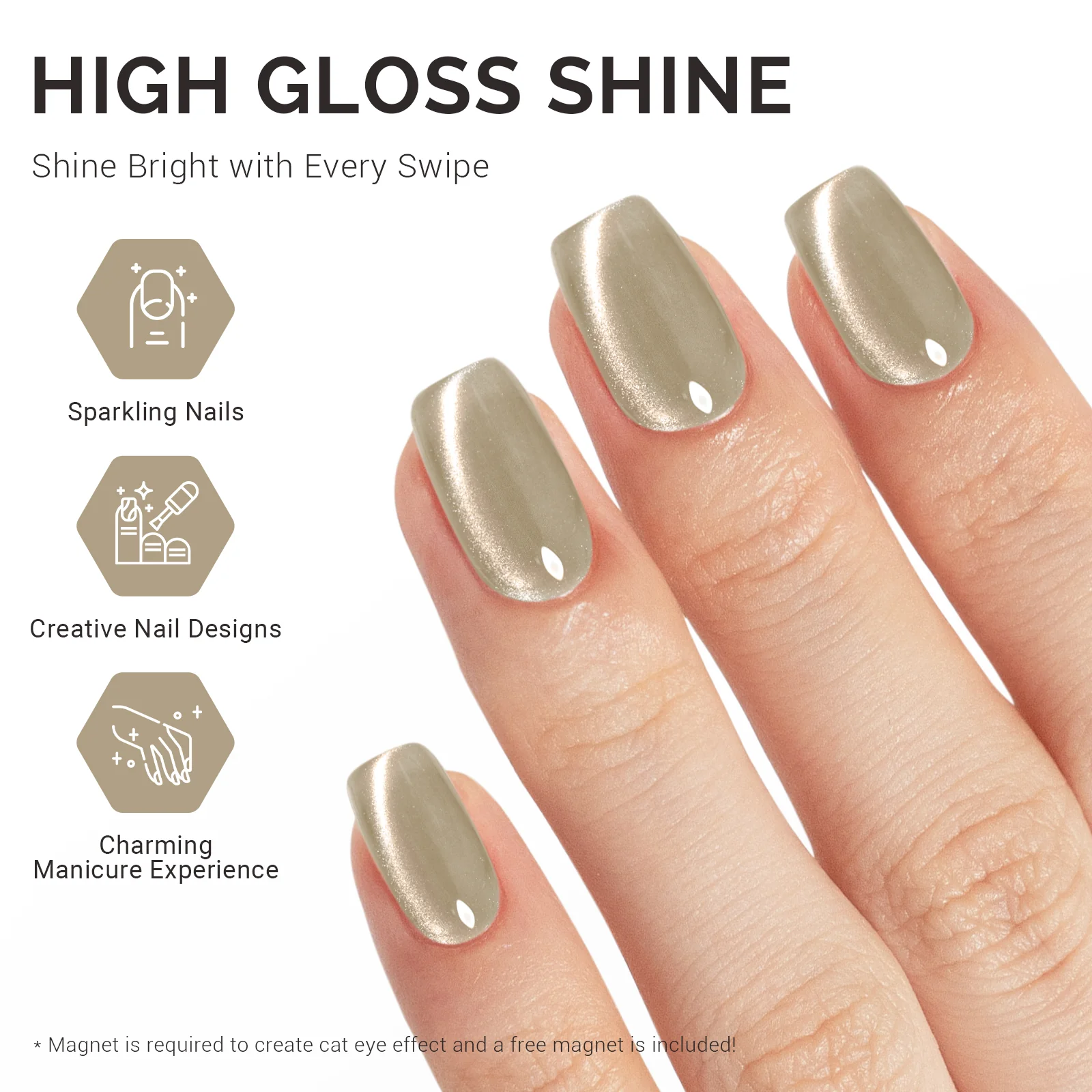 Jeweliver Cat Eye Gel Nail Polish 0.5 fl oz/15ml - Beige Nude B5403 - Image 4