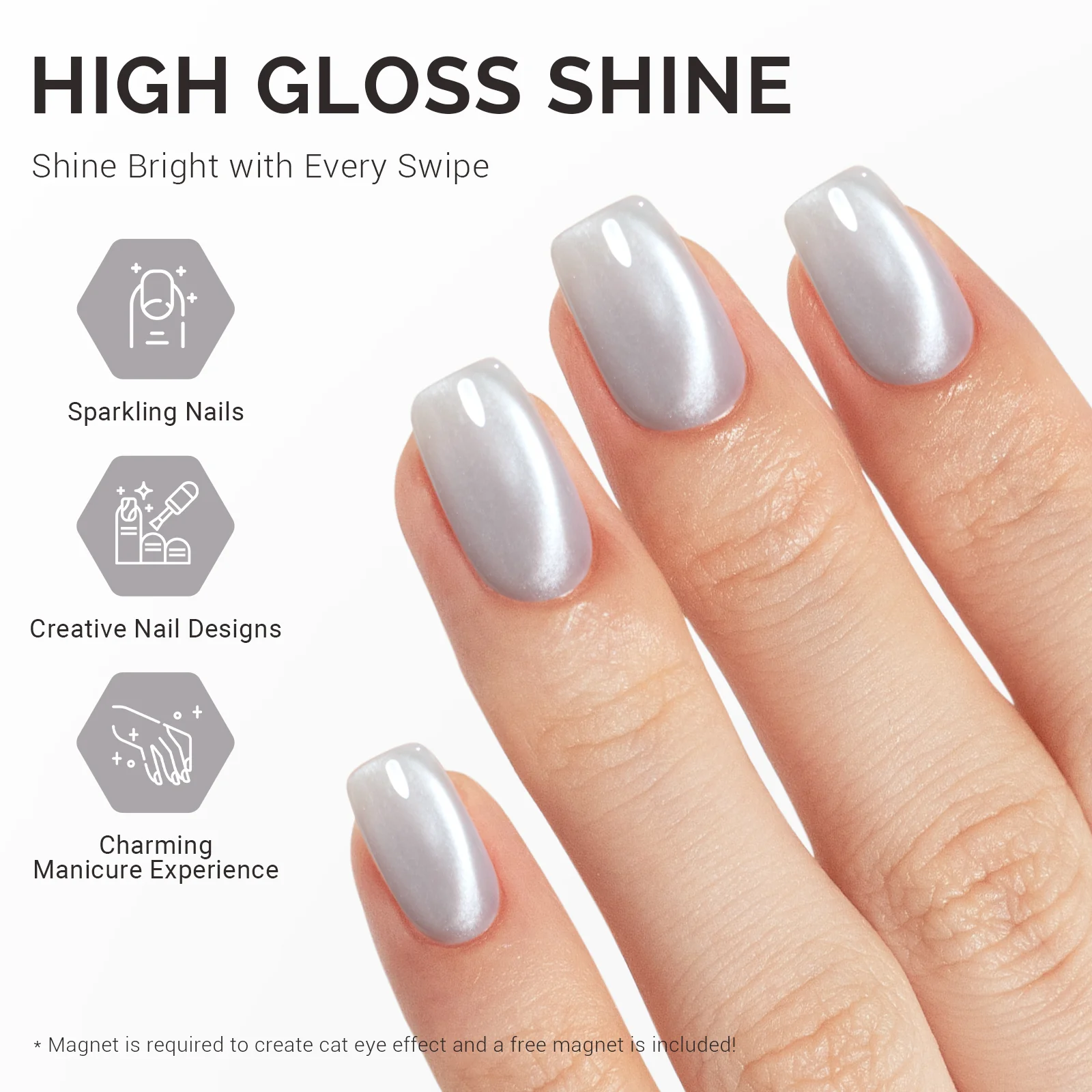 Jeweliver Cat Eye HEMA-Free & TPO-Free Gel Nail Polish 0.5 fl oz/15ml - Bright Fine G1080 - Image 4