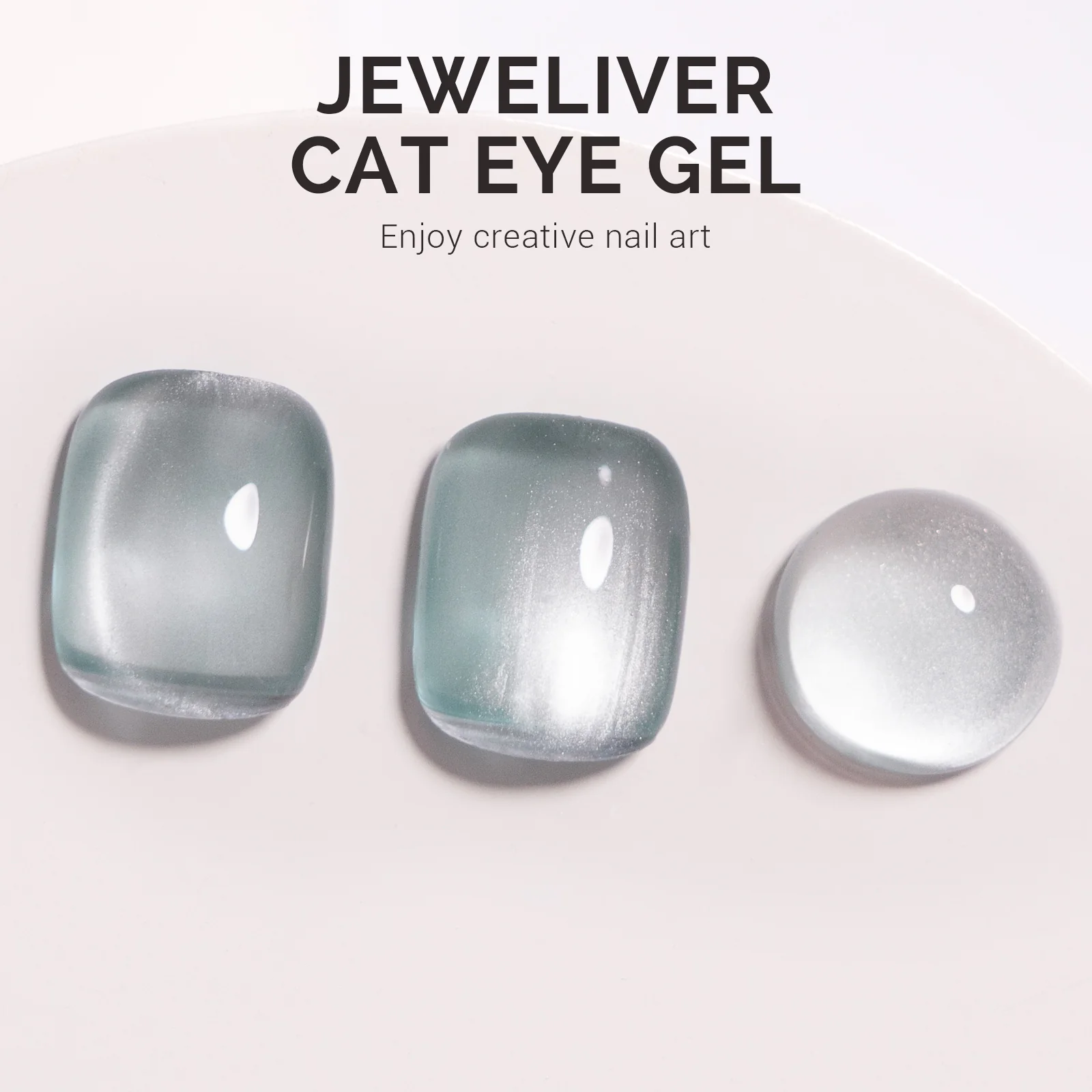 Jeweliver Cat Eye Gel Nail Polish 0.5 fl oz/15ml - Green Gray B5040 - Image 3