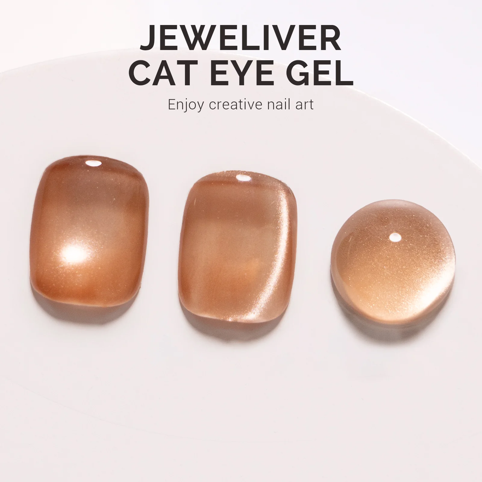 Jeweliver Cat Eye Gel Nail Polish 0.5 fl oz/15ml - Light Gold B5201 - Image 3
